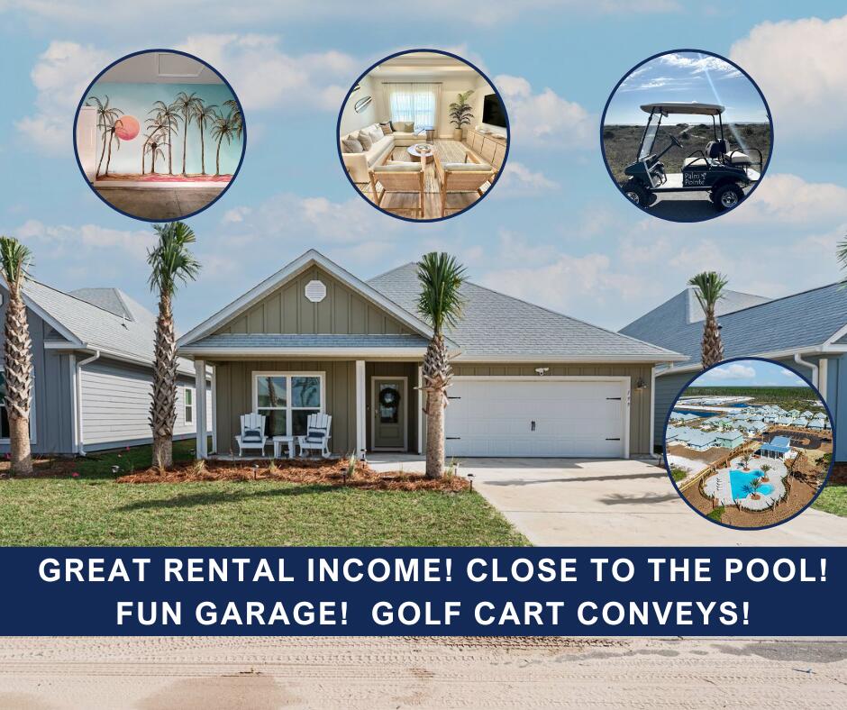 Don't buy NEW - buy PROVEN!

Proven RENTAL INCOME!
Proven GUEST FAVORITE!
And YES - future bookings will convey to the new owner!

This ready-to-rent, 4 BR, 2 BA home, known as Palm Pointe, features:
--EXCELLENT, COVETED LOCATION, just one street over from the Windmark North community pool!
--Beautiful coastal decor and furnishings
--LVP flooring throughout
--Whirlpool appliances
--Upgraded kitchen backsplash and granite
--Tray ceiling in living room and master
--Adorable fish and waves bunk room murals
--Custom palm mural, fun game room, and beach gear in the garage
--4-seater electric golf cart
--Covered back porch - NO NEIGHBORS BEHIND!

The sooner you offer, the more income you will have!  Seller will facilitate transfer of all reservations on the books at time of closing.

Ask your agent for the Airbnb link and schedule your tour today.
