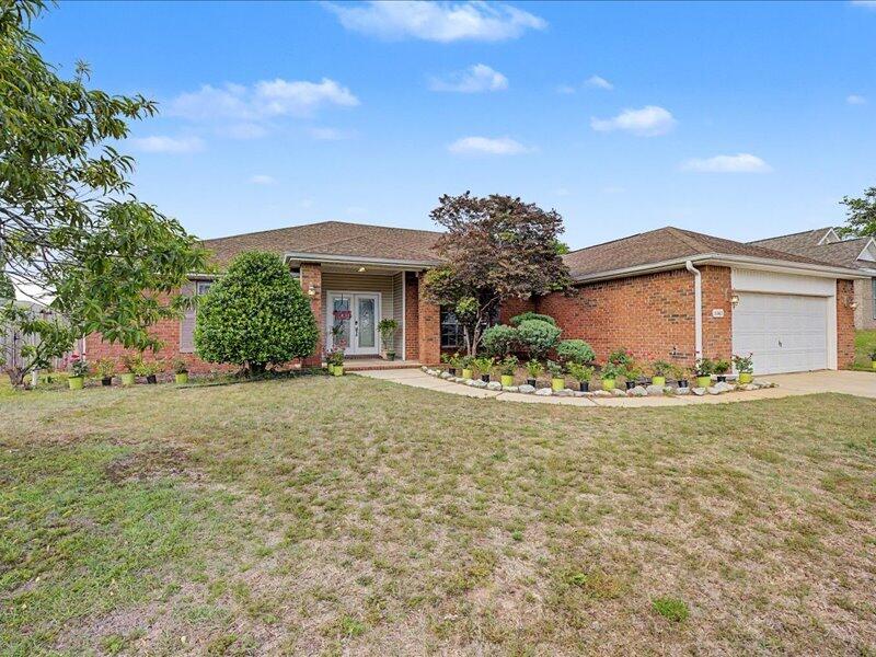 Welcome!  Step through impressive double entry doors into a bright, expansive Family Room in this beautifully maintained 2,762 sq ft home. This inviting residence offers a split bedroom plan with large bedrooms, &  a large fenced backyard--perfect for relaxing or entertaining. Enjoy an active lifestyle with access to pickleball and tennis, or unwind poolside just moments away. The designed split-bedroom floor plan features oversized bedrooms for added comfort and privacy. The spacious primary suite includes his & her vanities, a garden tub and a separate shower. The chef-inspired kitchen is a standout, complete with double gas ovens, a large microwave, and abundant granite counter space--ideal for cooking and gathering. Washer and dryer covey. Located minutes from schools, P. O., Library. Call for an appointment to see it today!