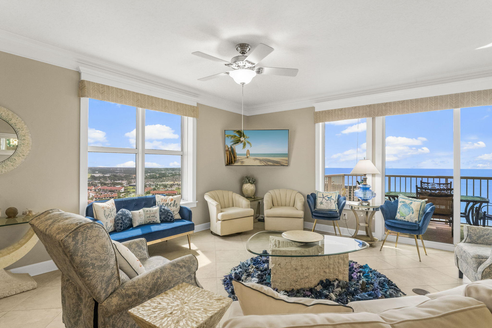 Experience luxury coastal living in this stunning 4-bedroom penthouse at Grand Panama Beach Resort. Unit 1404 offers breathtaking, unobstructed views stretching for miles down the sugar-white sands and emerald waters of the Gulf--truly some of the best views on the beach. Spanning approximately 2,266 square feet, this spacious 4-bedroom, 3-bath residence features an open-concept layout with floor-to-ceiling windows that flood the home with natural light and showcase the incredible views from nearly every room. Enjoy a double balcony setup, with both the living room and primary suite opening directly to the Gulf-front balcony--perfect for morning coffee or sunset evenings. The interior is thoughtfully appointed with granite countertops, all-tile flooring, stainless steel appliances, and a newer HVAC system. This impeccably maintained Penthouse condo has been primarily owner-occupied, offering a level of care and condition that truly stands out. The layout includes a large family room, separate dining area ideal for entertaining, two master bathrooms with jetted tubs, and ample walk-in closet space throughout.

Grand Panama offers a true resort-style experience with top-tier amenities including two pools, hot tubs, tiki bars, a fitness center, business center, and a newly opened on-site general store for added convenience. Owners also enjoy easy access between Tower 1 and Tower 2 via the covered walkover.

Additional highlights include a 5-level parking garage with one assigned space, ample overflow parking nearby, and additional parking expansions underway. As a homeowner-driven resort, decisions are made with ownership value and experience in mind--making this one of the most desirable communities in Panama City Beach.

Whether you're looking for a primary residence or a premium second home, this penthouse delivers the ultimate beachfront lifestyle.