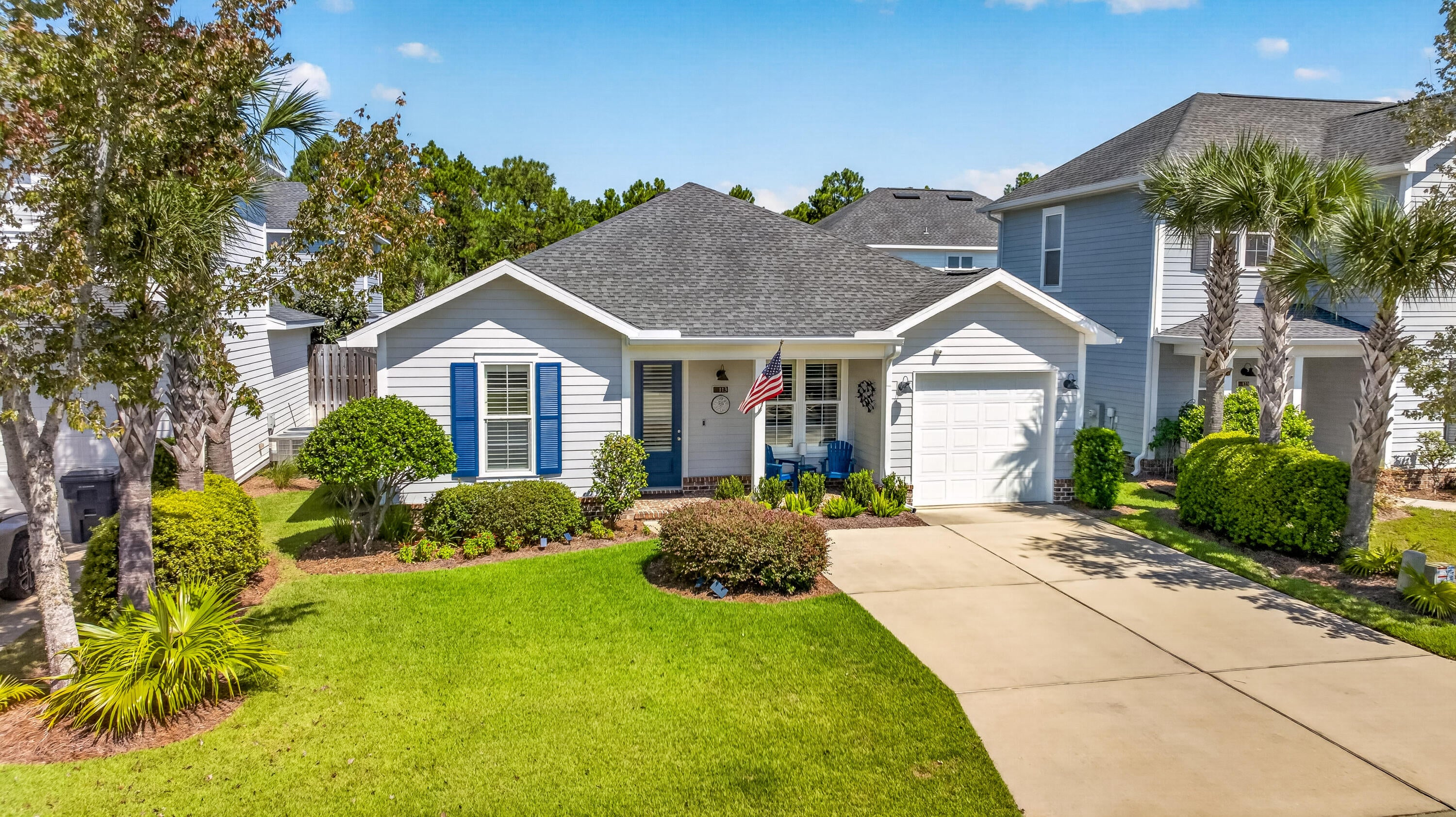 Welcome to this charming furnished Florida cottage in the desirable Church Street Village community of Santa Rosa Beach. Built in 2017, this well-maintained 2 bedroom plus an office/den offers comfortable, thoughtfully designed living space. This home was built by Huff Homes and is very well appointed with beautiful flooring, crown molding, recessed lighting, and a spacious kitchen with a breakfast bar and pantry. A new fireplace has just been added with built in shelving and cabinets on both sides making the living area so inviting and adding a nice touch of ambiance. The screened porch with brick pavers is an ideal spot to enjoy morning coffee, unwind after a day at the beach, or entertain friends and family. The spacious primary suite provides a comfortable private retreat, and the second bedroom
is also large enough to accommodate a king bed. 
Residents of Church Street Village enjoy a neighborhood pool and additional amenities including a fitness room, playground, dog park, and picnic area. 
Conveniently located in Santa Rosa Beach, this home offers an appealing combination of neighborhood living and easy access to the beach, dining, shopping and outdoor recreation. 
Whether you're looking for a full-time residence, a coastal getaway, or a low-maintenance second home in South Walton, 113 Chapman Street is a wonderful opportunity to enjoy the NW Florida lifestyle. 
This immaculate home is offered furnished with a few exceptions.
