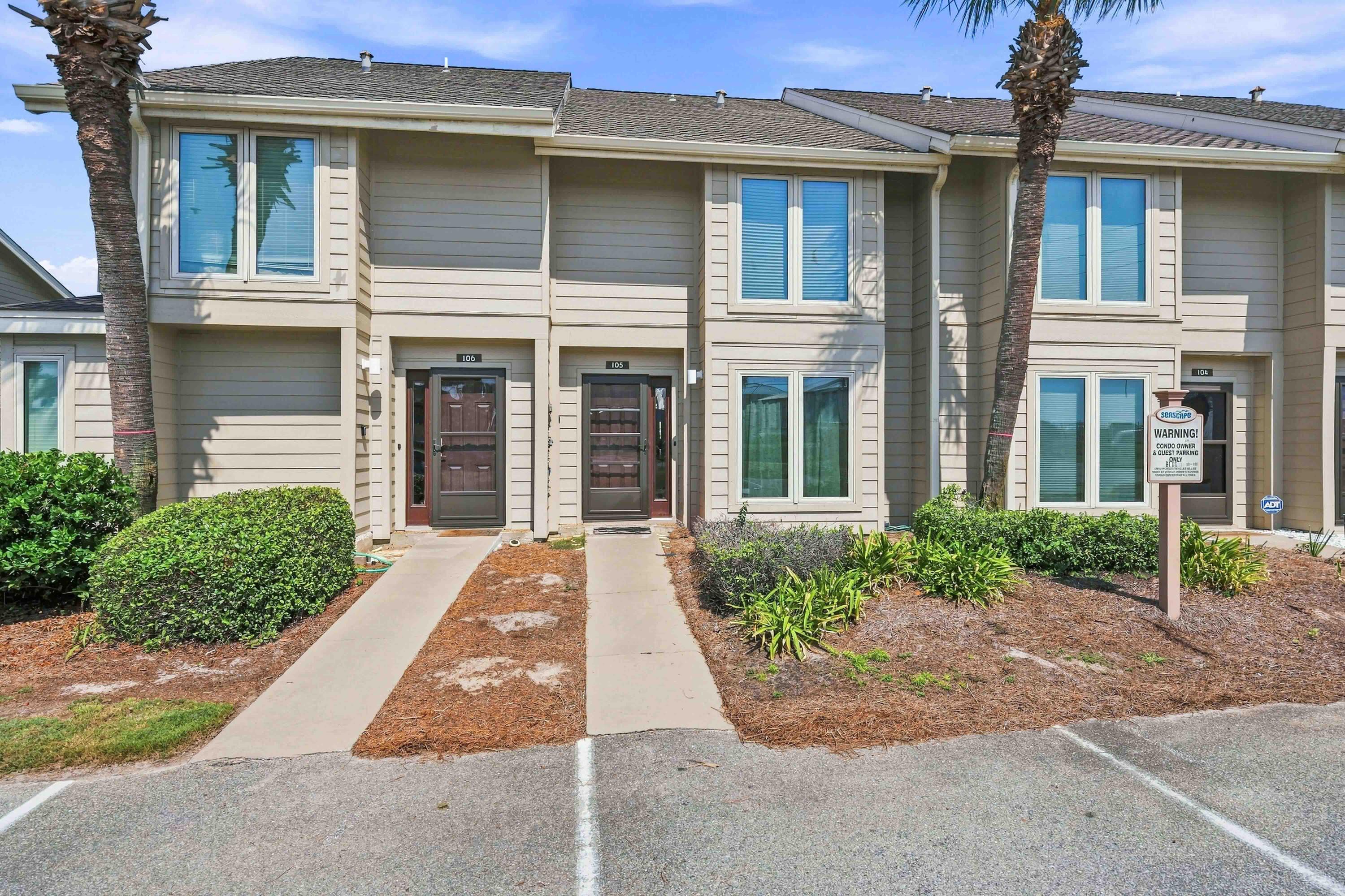Wake Up to the Water. Walk to the Gulf. Make the Beach Yours.

Some beach properties give you a place to stay.

Others give you a lifestyle you'll want to come back to again and again.

A beautifully positioned two-story coastal retreat in Seascape Golf, Beach & Tennis Resort, where peaceful lake views, resort amenities and the sugar-white sands of Miramar Beach come together in one unforgettable setting. Imagine waking up slowly with coffee overlooking the lake. A few minutes later, you're walking toward the Gulf with your toes in the sand. Spend the afternoon by the pool, play a round of golf or enjoy the resort's recreational amenities, then return home to your private patio and let the evening unfold over the water.

This spacious 1,470-square-foot residence offers two bedrooms, two-and-a-half baths and room to comfortably accommodate up to eight guests, creating an ideal layout for families, couples traveling together or friends escaping to the Emerald Coast.

Inside, the open living and dining areas create a natural gathering place after a day at the beach. The kitchen keeps everyone connected, while the upstairs bedrooms offer privacy when it's time to unwind. Step outside and the lake becomes part of the experience--peaceful, scenic and distinctly coastal.

And then there's the location.

The Gulf is just a short walk away, while Seascape's resort amenities put swimming, tennis, golf and beach days practically at your doorstep. Shopping, dining and everything that makes Miramar Beach one of the Emerald Coast's most sought-after destinations are close by.

For the investor, the appeal is equally compelling. This is not simply a property near the beach--it is a vacation experience. The two-bedroom layout, generous sleeping capacity, water views, resort amenities and walkable beach location are exactly the characteristics that make a coastal property attractive to vacation guests.

For the second-home buyer, it may be even simpler:

This is the place you start looking forward to long before you arrive.

The place where the kids know exactly where to find the beach.
Where mornings begin with coffee by the water.
Where friends come for a weekend and start planning their next trip before they leave.
Where a vacation property becomes part of your family's story.

Whether you're looking for a personal coastal escape, a vacation-rental opportunity, or both, 171 S Driftwood Bay Unit 105 offers the chance to own a piece of the Emerald Coast lifestyle without giving up the amenities and convenience that make a beach investment truly special.

Come see it. Walk the path to the beach. Stand on the balcony. Look out over the water.

You may find that the hardest part isn't deciding whether you want a beach home.

It's deciding how soon you want to come back.