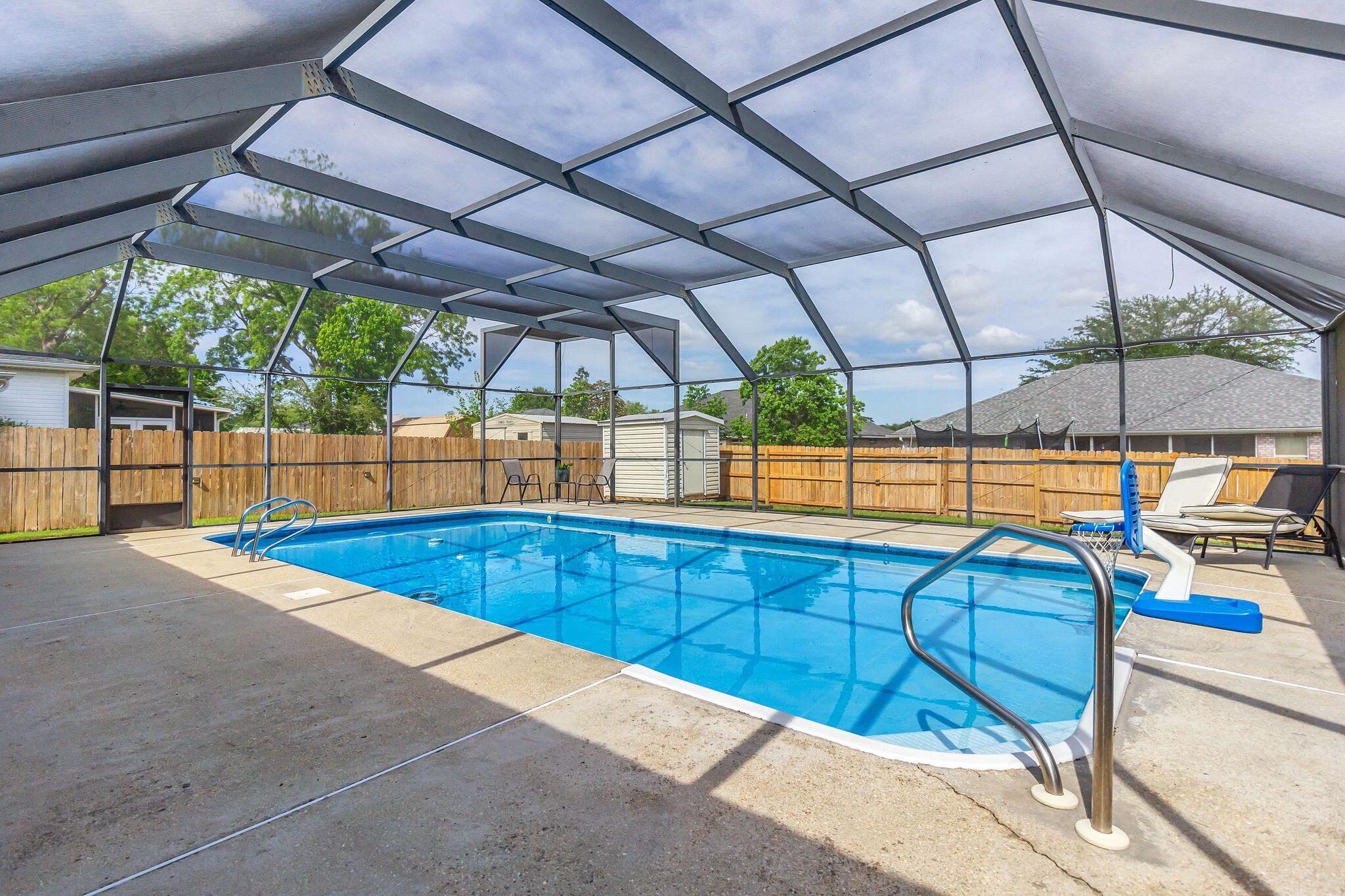 Welcome to this stunning 4 bedroom, 2 bathroom house with a pool in Crestview, FL! This home boasts a fenced yard for added privacy, a covered patio perfect for outdoor entertaining, and solar panels for energy savings. Enjoy cooking in the spacious kitchen with a convenient breakfast bar. Relax and unwind in the screened pool, with pool service included for your convenience. Lawn service is also included, making maintenance a breeze. Don't miss out on this amazing opportunity to call this house your home! Conveniently located and move-in ready, this home is a perfect place to call home. Don't miss your chance to see it! Schedule a showing today. Call 850-729-0399 View rental requirements or apply at www.RentwithBSR.com

No smoking or vaping. A pet may be allowed with some restrictions and a $400 non-refundable pet fee. FEES: $50 per adult 18+ application fee, Landlord Liability Policy (if proof of Renter's coverage is not provided) $15 mo, Pest Assurance pest control policy $20 mo.
