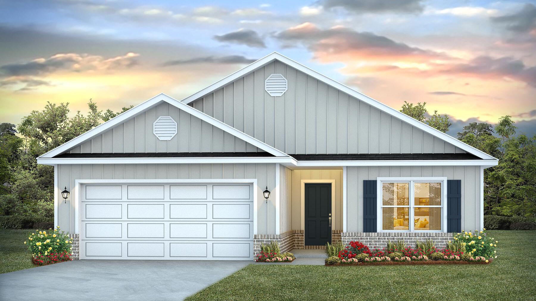 POPULAR PATRIOT RIDGE with a Community POOL, Cabana, sidewalks, underground utilities. The ''WALKER'' model is a new floorplan, 9-foot ceilings, built-in lighting and a fabulous open layout for relaxed living, 3 bedrooms, 2 bathrooms, 2-car garage, & the 'Smart Home Connect' System with convenient Smart Home devices you will love. Spacious Great Room & dining area is open to the kitchen & lots of windows for natural lighting. The well-designed open kitchen includes stainless steel appliances, a smooth-top range, built-in microwave, gorgeous quartz countertops, quiet dishwasher, corner pantry, island bar, eye-catching wood-look flooring, & plush carpet in the bedrooms. Easy drive to the airport, military bases, and beaches. ALL LISTING pictures, colors, features, and size may vary. Square footages are approximate.
