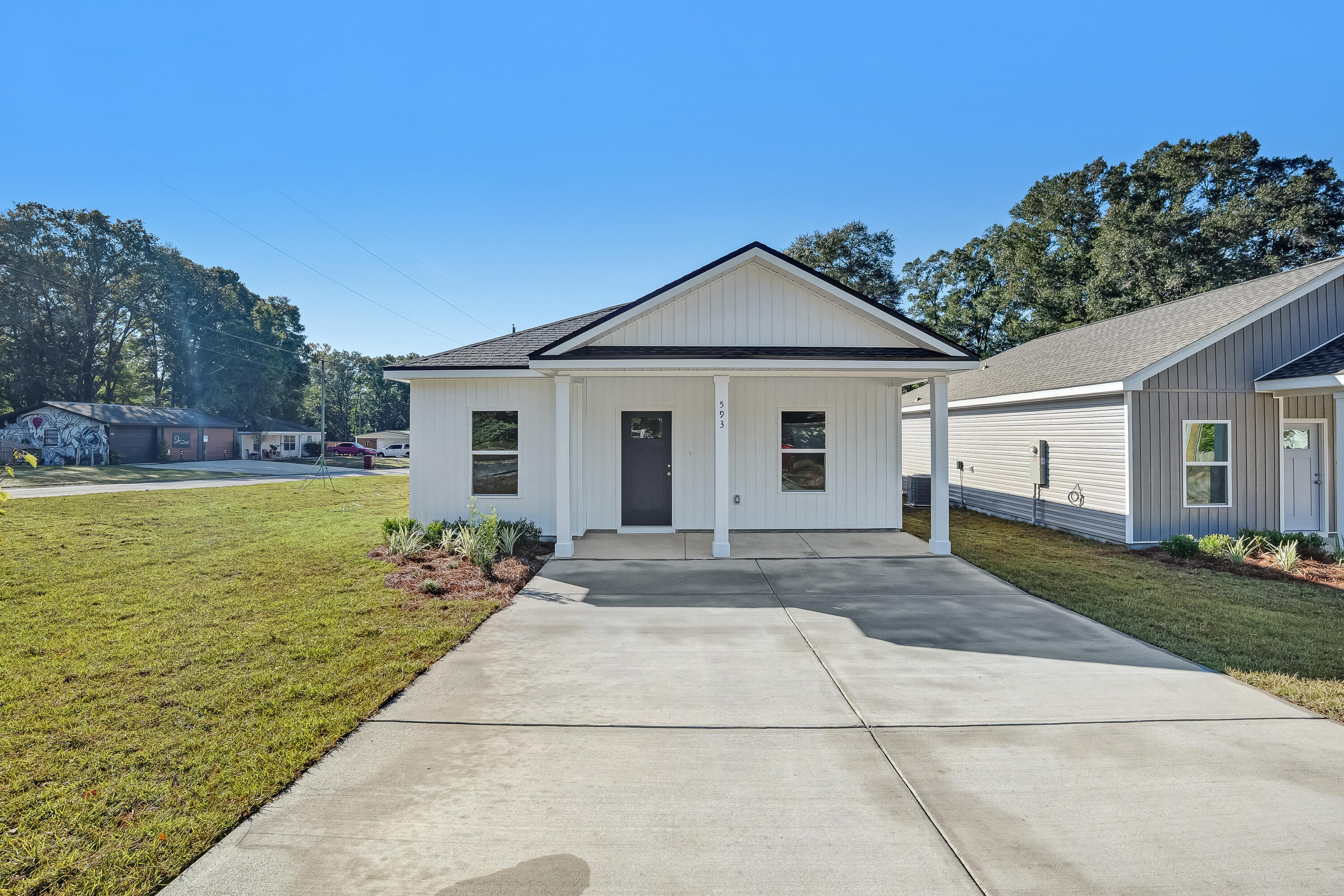 READY END OF AUGUST - BUDGET FRIENDLY with $12,000 FLEX CASH. MUST CLOSE BY AUGUST 31, 2026.  All packed into the small but mighty 'Rhett' floor plan. Front porch, rear patio and fully landscaped/fenced backyard. Open family/dining/kitchen area with recessed lighting, large breakfast bar, walk-in pantry, white shaker cabinets and quartz countertops.  Luxury vinyl plank flooring throughout, owner's suite has walk-in closet, full bath completed w/double vanities, and a standing shower.  All bedrooms have ceiling fans; laundry room conveniently located between 2 additional bedrooms. Conveniently located! Seller will contribute up to $12,000 towards buyers closing costs/prepaids/rate buydown (restrictions apply-call for details).
