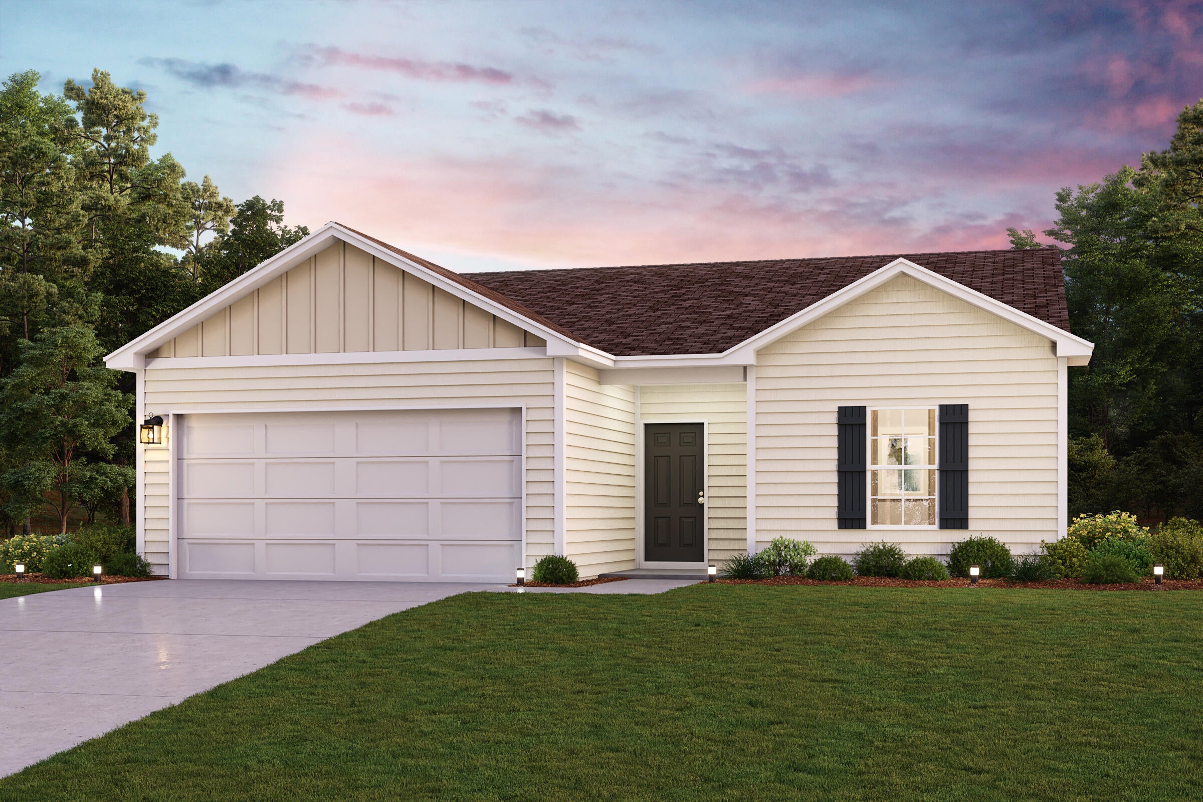 Welcome to your dream home in the Sunny Hills Classic Community! The Abernathy Plan offers a seamless open-concept design that integrates Living, Dining, and Kitchen areas--perfect for hosting guests or relaxing in comfort. Enjoy energy-efficient Low-E insulated windows throughout. The gourmet Kitchen boasts beautiful cabinetry, quartz countertops, and Stainless Steel Appliances. The serene primary suite offers a private bath with dual vanities and a walk-in closet. The home boasts two additional bedrooms. A 2-car garage adds convenience, while energy-efficient Low-E insulated dual-pane windows and a 1-year limited home warranty provide added peace of mind. 
Located just off Hwy. 77, 30 miles north of Panama City and 12 miles South of Interstate 10, Sunny Hills is the perfect place to call home! Sunny Hills is the largest platted subdivision in Northwest Florida and has nearly 4000 acres of green belts and natural preserves, multiple lakes with swimming and boat launch areas, and an 18 hole golf course.
Ask sales counselor about new enhanced kitchen cabinet features and updated farmhouse style trim package!