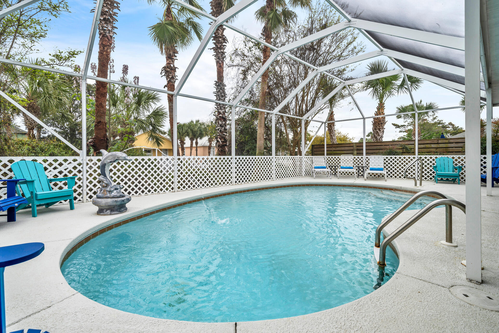 Welcome to your private Florida residence in the highly desirable gated community of Paradise Retreat! This stunning 4-bedroom, 2-bathroom pool home offers the perfect blend of comfort, elegance & resort-style living. Ideally located in Miramar Beach, enjoy private deeded beach access just 2 blocks away, along w/ convenient access to shopping, dining, entertainment, military bases & highly rated schools!

This beautifully maintained single-story, all-brick home features an open-concept floor plan w/ soaring cathedral ceilings, tile flooring throughout, plantation shutters, recessed lighting, decorative plant ledges & ceiling fans. The spacious kitchen is designed for both everyday living & entertaining, complete w/ stainless steel appliances, granite countertops, a center island, pantry & multiple dining areas.

Step outside & enjoy your own private oasis. The huge screened-in lanai surrounds a heated, jetted in-ground pool w/ a water feature, providing year-round enjoyment & the perfect setting for relaxing or entertaining. Additional outdoor amenities include an outdoor shower, an extra-long driveway & a two-car garage w/ an automatic opener.

The spacious primary suite offers a walk-in closet, double vanity sinks & a walk-in shower, creating a comfortable sanctuary at the end of the day.

This home is available furnished or unfurnished to suit your needs. Lawn care & pool service are included in the rent for added convenience. Pets will be considered upon approval w/ an additional pet fee. Flexible lease terms available, please contact the listing agent for more details.

Don't miss this rare opportunity to enjoy luxury beachside living in one of Miramar Beach's most sought-after gated communities.

*RECAP OF WHATS SPECIAL*
HEATED POOL
SCREENED/COVERED LANAI
PRIVATE BEACH ACCESS
GATED COMMUNITY
PETS ALLOWED
GREAT PUBLIC SCHOOLS
FURNISHED OR UNFURNISHED