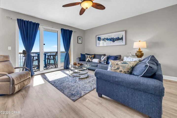 ncredible value for this turnkey 1BD/2BA Gulf-front condo at Seychelles! Perfect timing to capture the upcoming high rental season. Even better, quarterly HOA dues cover ALL utilities -- including electricity, WiFi, cable, and water, making ownership simple and predictable. This beautifully maintained condo lives large, open, and bright. Expansive 9' sliding glass doors flood the living area with natural Florida sunshine while showcasing panoramic views of the dazzling white sand beaches and emerald Gulf waters. Step onto the private balcony to enjoy tranquil sea breezes and breathtaking views -- the ultimate setting for relaxed coastal living.