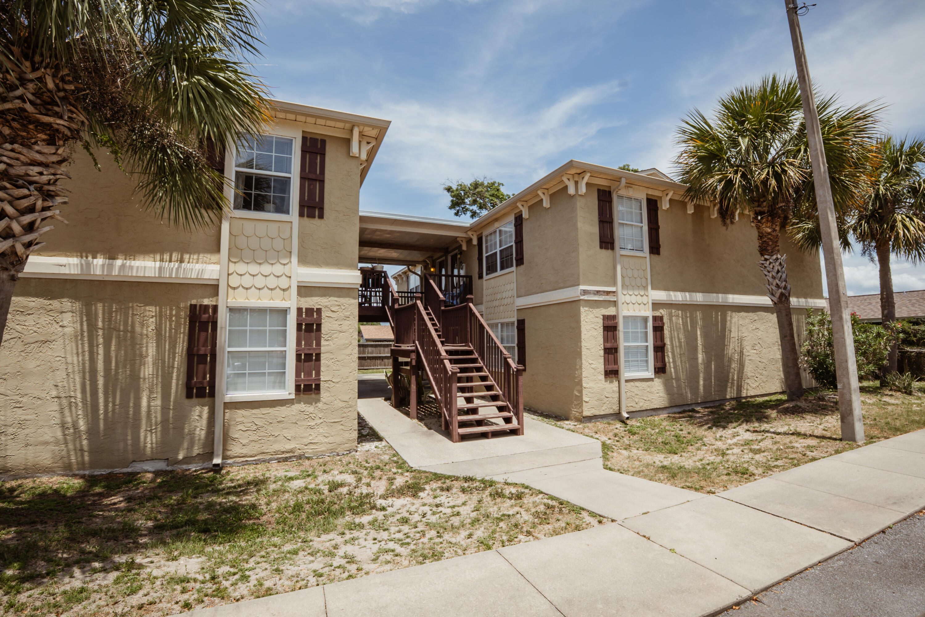 First Month Free! Available NOW!! 2bd/ 1 bath apartment in the heart of Panama City, close to Tyndall AFB, shopping, and beaches This is a second-floor unit. The kitchen has plenty of cabinet space. Bathroom has shower /tub combo. Washer and dryer As-Is. Garbage and lawn included. Pets may be allowed with approval, non-refundable pet fee and $25 per month per pet. No smoking in the unit. Minimum 600 FICO credit score required in addition to meeting applicant rental criteria. Applications are done at www.RentGoodLife.com