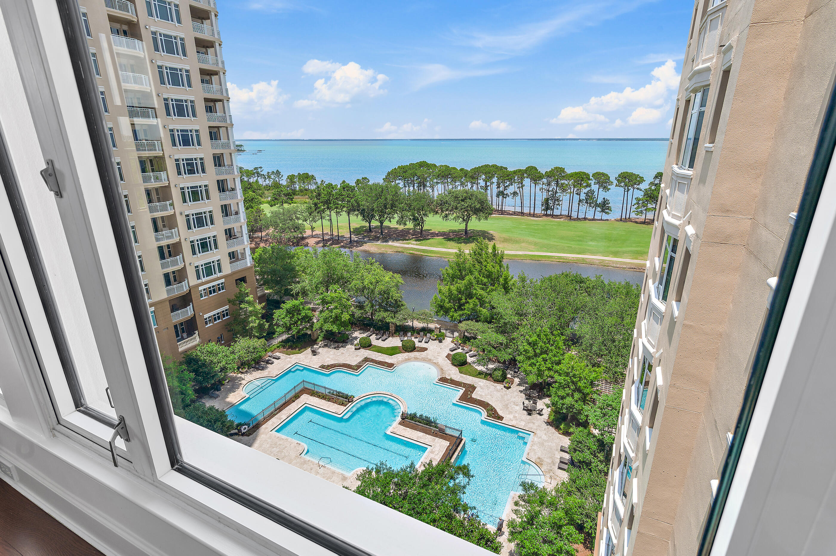 Welcome to Unit 902 at One Water Place, an impeccably updated Barclay residence within the prestigious gated community of Kelly Plantation. Encompassing approximately 2,649 square feet, this three-bedroom, two-and-a-half-bath condominium offers the ideal blend of luxury, comfort, and effortless coastal living.

Thoughtfully enhanced in preparation for market, the residence showcases a stunning series of recent updates completed in 2026, including a beautifully redesigned kitchen featuring new cabinetry, countertops, and backsplash. The primary and guest bathrooms have also been refreshed with new cabinetry, countertops, mirrors, and designer lighting. Recessed lighting was added throughout the residence, complemented by more carefully selected fixtures that elevate the home's sophisticated aesthetic.

The highly sought-after Barclay floor plan offers an exceptional layout with a spacious open-concept living and dining area, a private primary suite separated from the guest wing, and expansive windows that fill the home with natural light. The kitchen opens seamlessly to the living spaces, creating an ideal setting for both everyday living and entertaining.

Residents of One Water Place enjoy resort-style amenities including multiple pools, a fitness center, sauna and steam rooms, tennis and pickleball courts, beautifully maintained grounds, and the security of a guard-gated community. Included with the residence are two ideally positioned parking spaces and a private storage unit, providing convenience rarely found in luxury condominium living.

Experience elevated living in one of Destin's most coveted condominium communities, where exceptional amenities, a premier location, and extensive recent updates combine to create a truly move-in-ready opportunity.