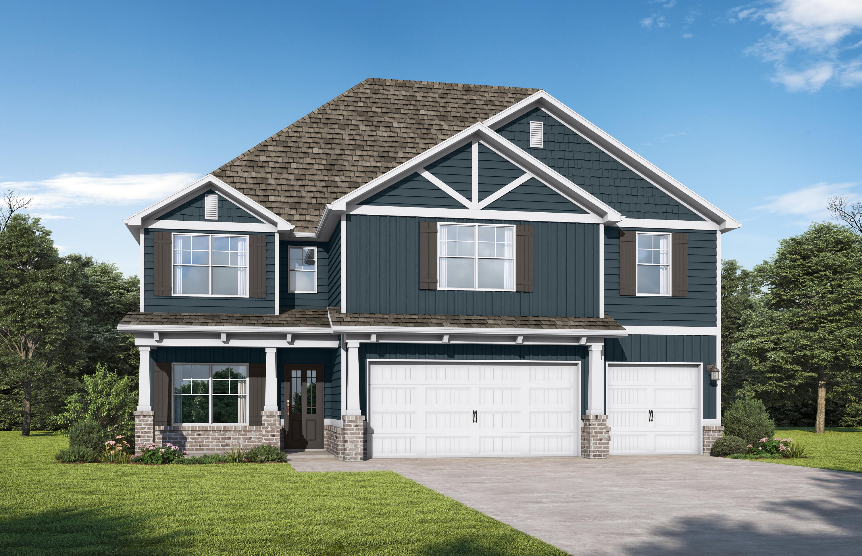 Experience the charm of The Harvey, a 5-bedroom, 4-bath retreat. From the covered porch, enter a foyer opening to a formal dining room with coffered ceilings. The heart of the home is the quartz island kitchen, flowing into the family room. The primary suite is a true retreat with a sitting area, soaking tub, and huge walk-in closet. With trey ceilings, an upstairs loft, a main-level bed and bath, plus a 3-car garage, this home is built for hospitality. Visuals feature a similar home for inspiration. Pricing is the base starting point; final price based on features selected.