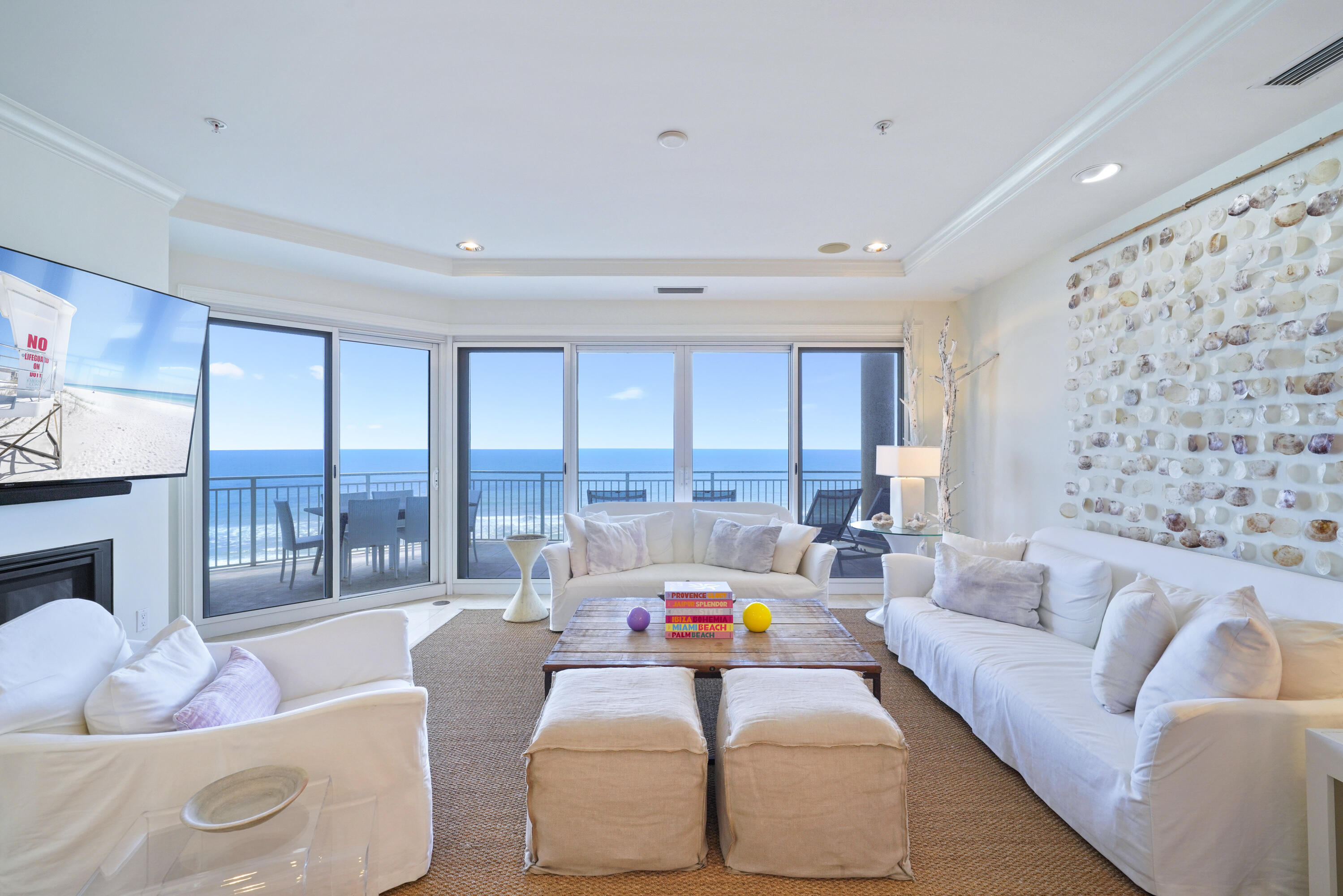 Experience elevated coastal living in this exclusive beachfront villa at Grand Dunes II in Miramar Beach, where rental restrictions offer a more private and peaceful ownership experience. This beautifully appointed 4 bedroom, 4 bath residence spans 2,844 square feet and is ideally positioned on the 14th floor, offering breathtaking Gulf views. Located in the highly desirable ''50'' stack, this floor plan is especially prized for its spacious layout, natural light, and exceptional flow. The Villa is being offered fully furnished, allowing you to begin enjoying the Gulf front lifestyle from day one. From the moment you enter, the home feels both refined and welcoming. A private entry foyer opens into an expansive open concept living space designed for gathering, relaxing, and taking in the view. Floor to ceiling windows fill the interior with natural light and beautifully frame the emerald waters beyond. The main living areas feature travertine flooring that has been honed, sealed, and polished, adding warmth, texture, and timeless elegance. With 9.5 foot ceilings, solid wood doors, oversized glass windows, and super quiet interiors, every detail contributes to a sense of comfort and quality.

The kitchen is thoughtfully designed for both everyday living and entertaining, blending function with style. Quartz countertops in the kitchen and all bathrooms provide a clean, upscale finish, while the bar area with wine cooler adds an inviting touch for hosting family and friends. Stainless steel appliances include a GE 5 burner gas cooktop, GE range hood, GE microwave, and GE oven, along with a KitchenAid refrigerator, KitchenAid dishwasher, and Uline ice maker creating a space that will appeal to both cooks and entertainers alike.

The Primary Suite is a peaceful retreat, offering a sitting area, beautiful trayed and coffered ceilings, and generous walk in closets. The en-suite bath feels like a private spa, complete with dual quartz vanities, a separate dual head shower, a jetted soaking tub with travertine surround, and a separate water closet. Seagrass carpeting in all bedrooms adds warmth, comfort, and a relaxed coastal feel throughout the private spaces.

One of the most memorable features of this Villa is the expansive Gulf front balcony. With over 350 square feet of outdoor living space and an impressive 11 foot depth, it's the perfect setting for morning coffee at sunrise, afternoon breezes, or relaxed evenings with a glass of wine. Complete with a built in natural gas grill, this outdoor space truly extends the living experience and makes the most of the stunning beachfront setting.

Grand Dunes offers: "Super Quiet Interiors", 24 hour security, gated entry, lush landscaping, 3 levels of gated underground parking for owners, grand lobby, semi-private elevators leading into your private foyer, private heated pool & hot tub, Owner's Lounge with Gulf front Fitness Room, Overflow suites for guests, 200' of deeded beach, serene streams, majestic waterfall and a Lagoon Style Gulf front pool area with Hot Tub shared by both buildings and Beach Service.

Grand Dunes is the Emerald Coast's Most Desired Rental Restricted Beachfront Development!