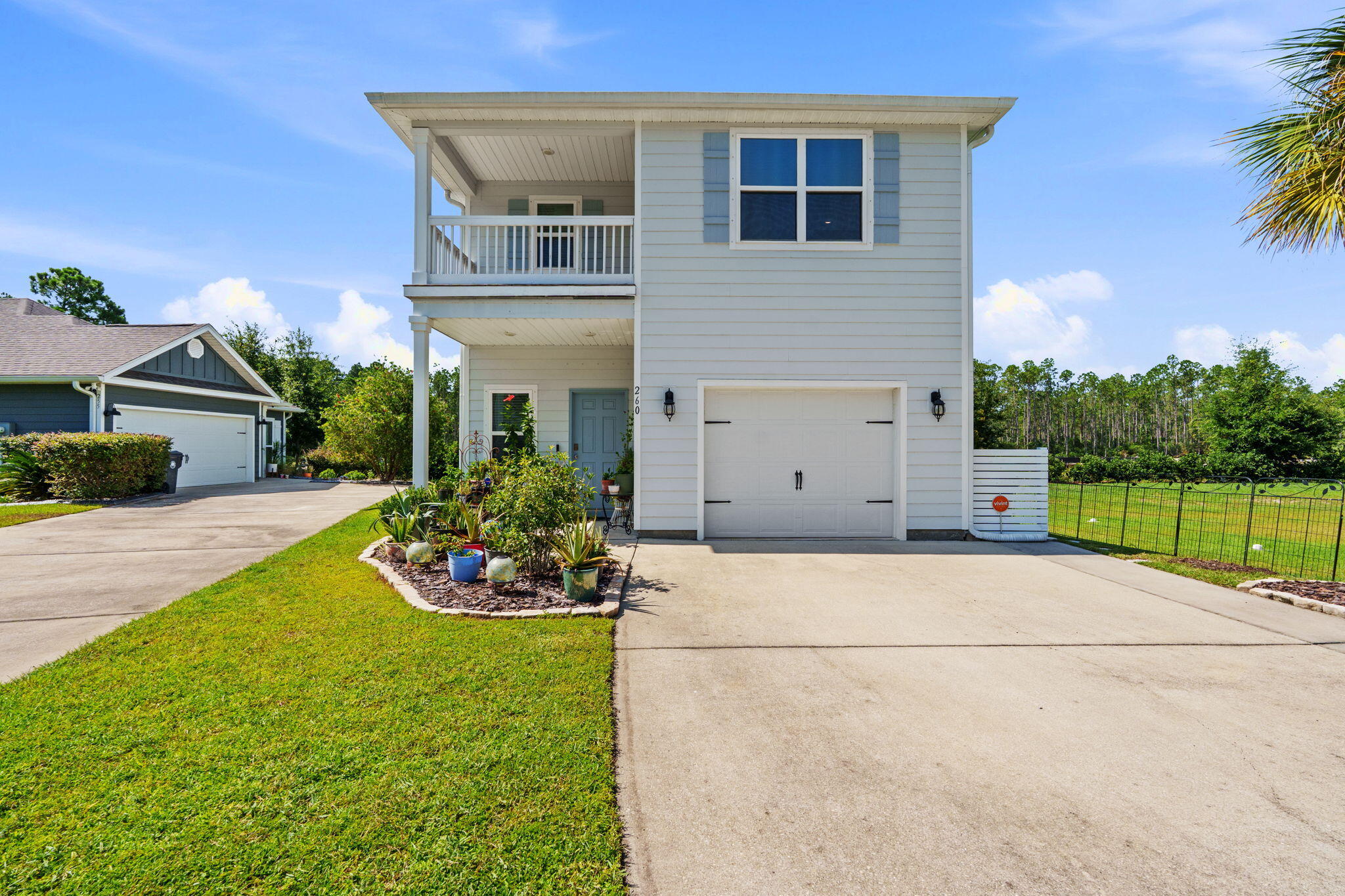 Welcome to this beautifully maintained 3-bedroom, 2.5-bath home nestled at the end of a quiet cul-de-sac in one of Santa Rosa Beach's charming, family-friendly neighborhoods. Perfectly located just minutes from the area's world-famous white sand beaches, Choctawhatchee Bay, shopping, dining, and everything South Walton has to offer, this home combines comfort, convenience, and thoughtful upgrades.Step inside to discover an inviting open-concept floor plan featuring a stylish kitchen with a custom backsplash, brushed gold hardware and faucet, and stainless steel appliances. The spacious living and dining areas flow seamlessly to the covered back patio, creating the perfect space for entertaining or relaxing outdoors. Upstairs, the oversized primary suite offers a peaceful retreat with two walk-in closets and a private balcony overlooking the cul-de-sac. The fully fenced backyard has been enhanced with an extended privacy fence, sod, and an outdoor trash enclosure, providing both functionality and privacy.

The current owners have invested in numerous improvements, including:

* Front landscaping and sod refreshed
* Gutters added
* Ceiling fans installed
* Wax rings on all toilets replaced
* Dryer vent professionally cleaned and roof vent cap replaced (2023)
* HVAC professionally serviced and cleaned (2023)
* Vivint security system with interior and exterior equipment (negotiable with sale)

Don't miss your opportunity to own this well-appointed Santa Rosa Beach home!