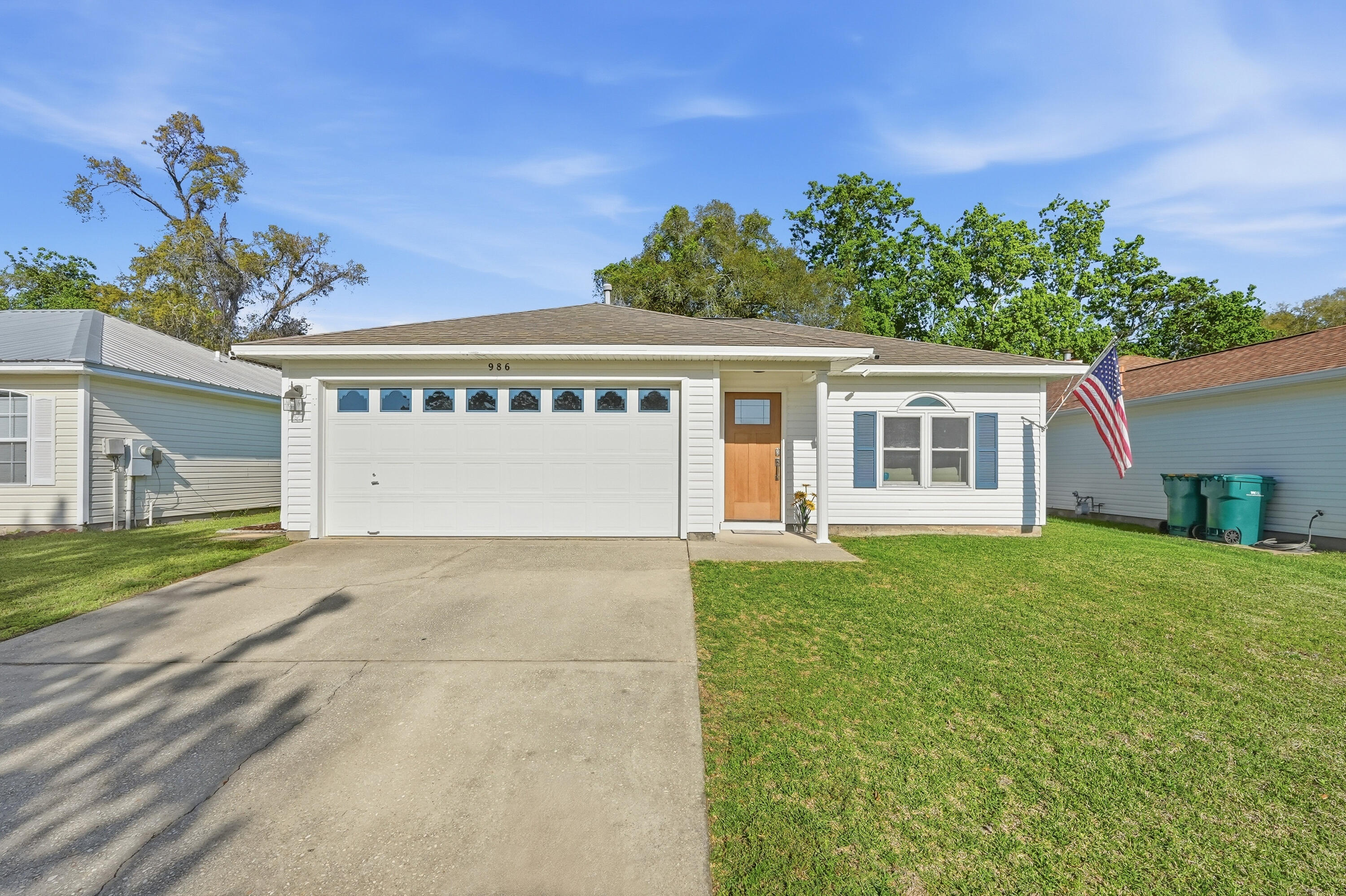This well-maintained home is truly move-in ready, with all the big-ticket items already updated for peace of mind. Recent improvements include a new roof (2020), HVAC system (2023), water heater (2023), new appliances, updated fixtures and faucets, and durable vinyl plank flooring throughout.

Ideally located in Fort Walton Beach, this home offers exceptional convenience--just 3.1  miles to Hurlburt Field, 8 miles to Eglin Air Force Base, and less than 7 miles to the beautiful white sandy beaches of the Emerald Coast.

Step through the new front door into a spacious living room filled with natural light, creating a warm and inviting atmosphere. The primary bedroom offers ample space for a full furniture set, while the en-suite bathroom features double vanities for added convenience.

Enjoy outdoor living in the fenced backyard, perfect for relaxing, entertaining, or play, complete with a sprinkler system.

Security cameras do not convey.