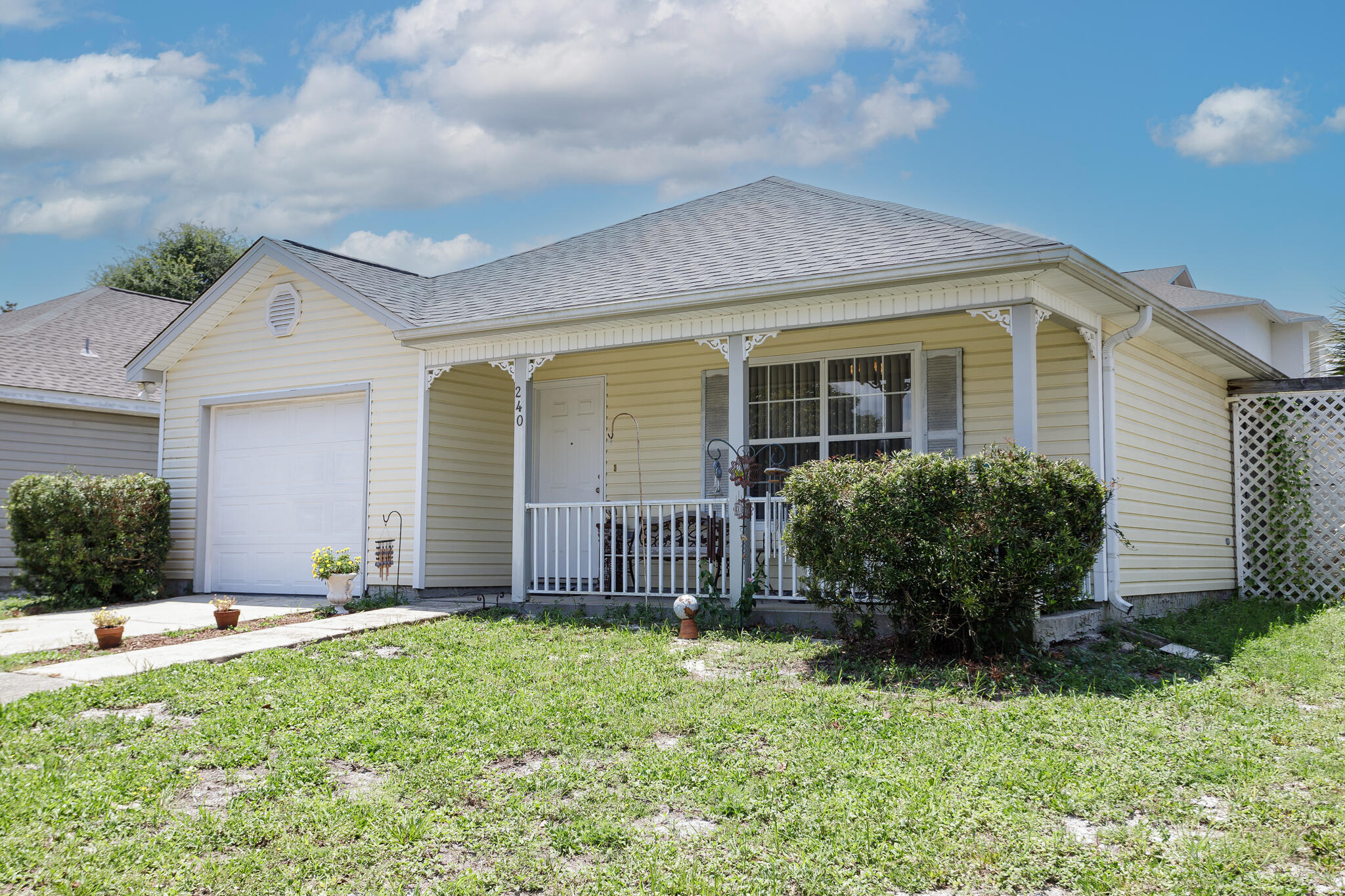 Located in the heart of Destin, within a few miles from the sugar white beaches,and within walking distance to shopping, restaurants and everyday conveniences This charming, immaculate home built by Parade of Homes builder Keylime Builders offers quality craftsmanship .   The home features coffered ceilings in both the living room and master bedrooms giving a more expansive feel   A  sliding glass door in the master bedroom allows for natural light and easy outdoor access. The home is painted in a neutral color palette throughout creating a fresh clean feel. Major updates include a ROOF replaced in 2020 along with an HVAC system.  WATER HEATER was just replaced in June 2026 along with the SPRINKLER SYSTEM PUMP.  All appliances will remain, including the washer and dryer.  Home also has a water filtration system.  Sidewalks on both sides of the street to ensure safety on the late evening/ early morning walks.  With an HOA of less than $275.per year, this well maintained home is a wonderful opportunity in a highly convenient location
