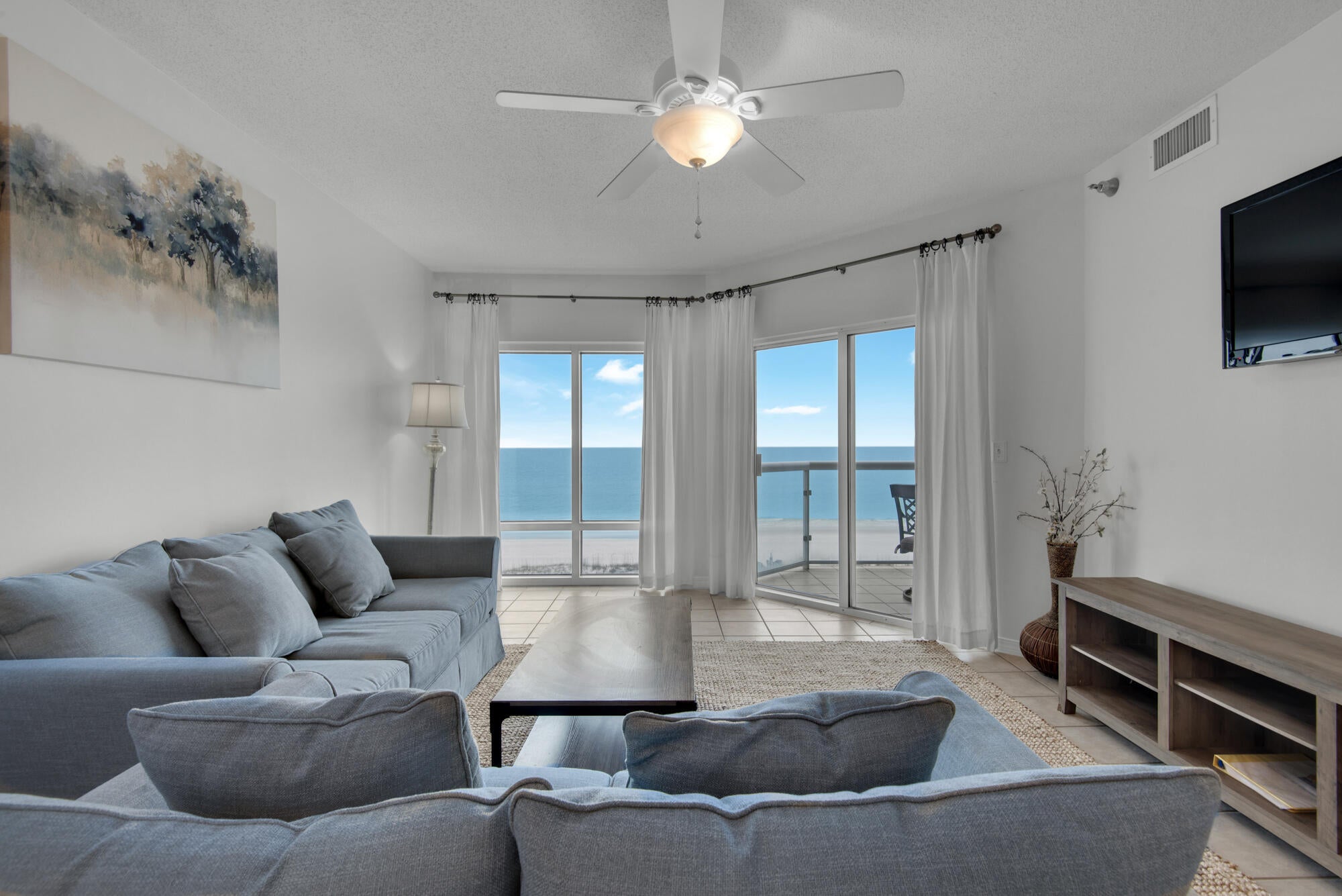 Welcome to The Diving Dolphin, a beautifully updated Gulf-front condo at the highly desirable Emerald Isle Resort in Pensacola Beach. Positioned on the fifth floor, this spacious 2-bedroom, 2-bath residence offers breathtaking panoramic views of the Gulf of Mexico from both the living area and private balcony.

The open-concept floor plan creates a comfortable coastal retreat with an updated kitchen featuring quartz countertops and stainless-steel appliances, a dining area with seating for six, and a spacious living room overlooking the Gulf. The primary suite offers a king-size bed and spectacular Gulf views, while the second bedroom features a full-over-twin bunk configuration with an additional pull-out trundle, providing flexible accommodations for family and guests.

Step outside to the private balcony and enjoy sweeping Gulf views while watching the sunrise, taking in the emerald-green waters, or relaxing at the end of the day. The condo is being offered fully furnished and turnkey, making it an excellent opportunity for a personal beach retreat, second home, or investment property.

Emerald Isle Resort offers an impressive array of amenities, including private beach access, two resort-style pools--including a heated pool--hot tub, fitness center, and ample parking. The property is ideally located in the heart of Pensacola Beach, close to restaurants, shopping, water activities and everything the area has to offer.