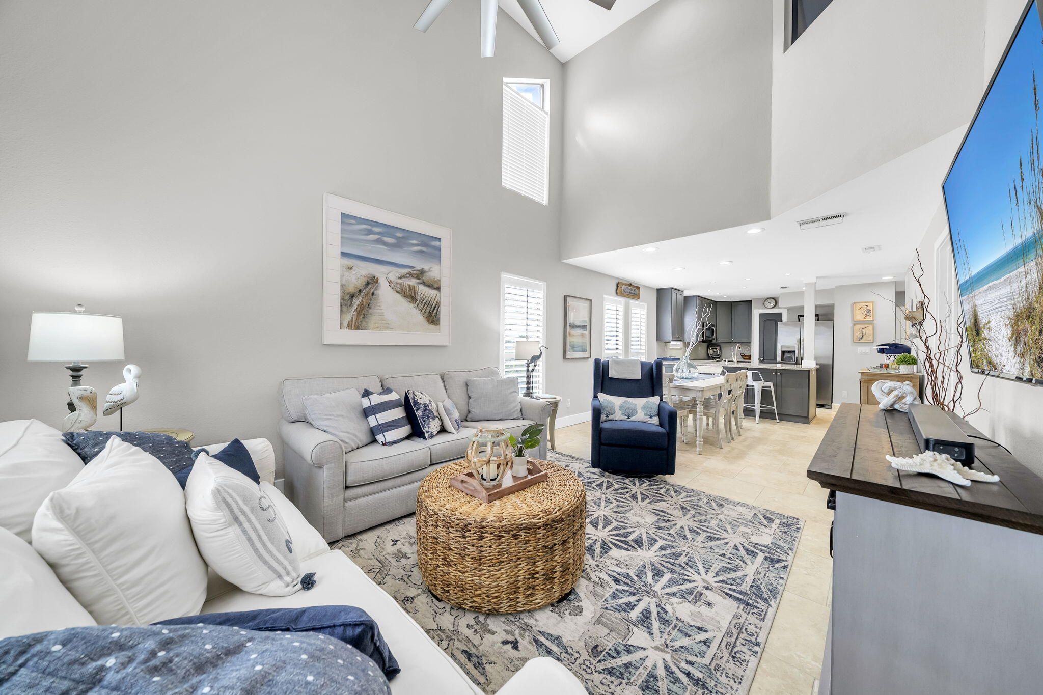 Beautifully remodeled 3BR/2BA corner-unit beach home in the gated Tops'l Beach & Racquet Resort, just steps from the beach and tennis courts. Featuring a desirable townhome-style floor plan, this rare end unit offers added privacy, a private balcony, and a small yard space--highly appealing for both owner use and rental income.
Offered fully furnished and rental-ready, the home showcases designer updates, refined finishes, and a bright, open layout that blends comfort with a sophisticated coastal aesthetic. Currently part of the TOPS'L Lodging Company by Good Life Vacations, enhancing its appeal as a turnkey investment opportunity.
Enjoy the convenience of a private carport with dedicated parking and no elevators to navigate--an ideal feature for both owners and guests.  The resort also offers 24-hour security, providing added peace of mind. TOPS'L Lodging Company membership adds exceptional value, including access to a Gulf-front pool and deck, additional pools, fitness center, sauna, hot tub, golf, dining discounts, and seasonal access to Blue Dunes. Tram service provides easy access throughout the resort.
Future amenities currently under consideration--such as a Kids Club, Tiki Bar, and expanded offerings--are expected to further enhance the overall resort experience. During peak season, Club members may also enjoy additional exclusive benefits.
Strong investment opportunity with excellent rental appeal in one of the area's most sought-after beachside resorts.