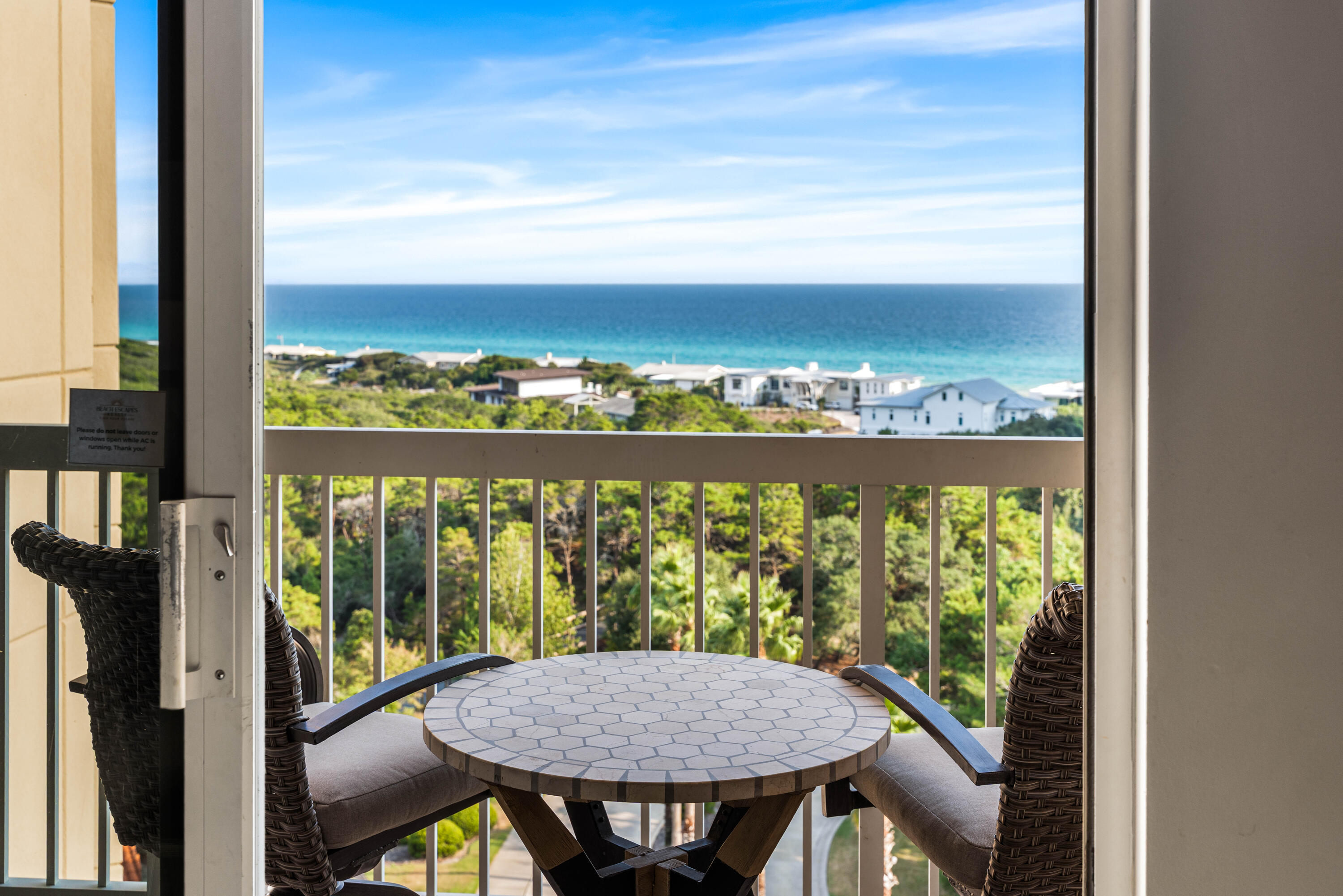 Beautiful views facing due South! Experience elevated coastal living in this beautifully updated center stack 8th-floor residence at the Summit within the prestigious Tops'l Beach & Racquet Resort. Offering sweeping views of the Sand, Sea and Tops'l Nature preserve, this two-bedroom, two-bath condominium combines luxury, comfort, and resort-style amenities in one of Miramar Beach's most sought-after gated communities.
Thoughtfully remodeled, removing walls to open the space and upgraded throughout, featuring granite countertops in the kitchen and bathrooms, updated flooring, and an open-concept living space designed to maximize natural light and breathtaking views. Both bedrooms offer king accommodations with private bath access, creating an ideal layout for owners and guests alike.
Enjoy morning coffee or evening sunsets from the private balcony overlooking the gulf and Tops'l Preserve, all just a short stroll to the sugar-white sand beaches of the Emerald Coast.

Tops'l Beach & Racquet Resort is known for its lush landscaping, private guarded security, world-class tennis facilities, resort pools, on-site dining, fitness amenities, and organized family activities. Summit owners and guests also enjoy access to a private pool and outdoor grilling area. Conveniently located near the shops, dining, entertainment, and seasonal fireworks at Baytowne Wharf, this property offers the perfect blend of relaxation, luxury, and coastal convenience.
