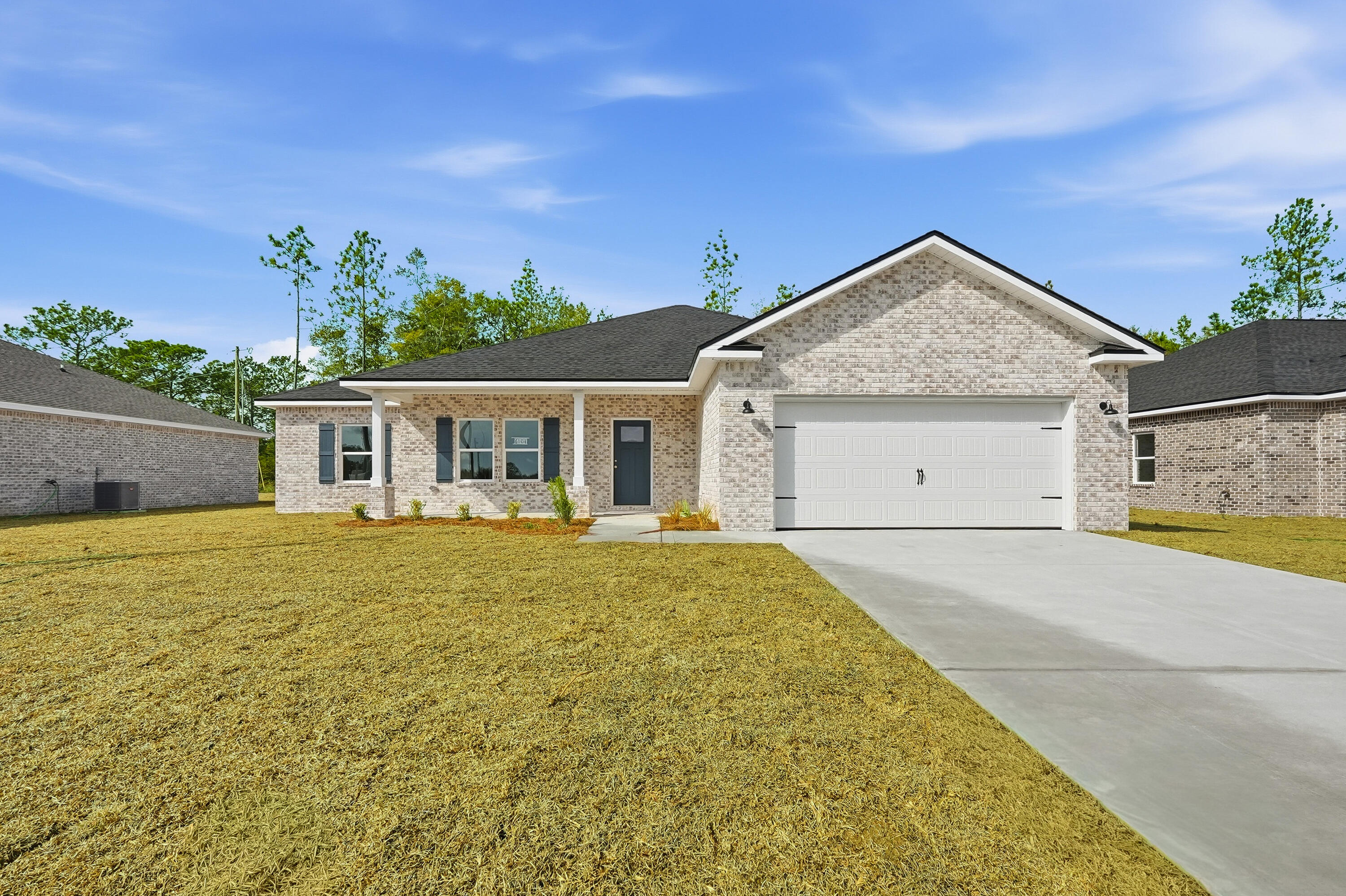 ''SIERRA'' PLAN READY END OF SEPTEMBER WITH A SOUTH SIDE LOCATION!  $12,000 towards buyers closing costs/prepaids/rate buydown.  Beautiful all brick, fully landscaped yard, front and rear porches for relaxing, finished garage.  Interior features include vinyl plank flooring throughout, recessed lighting, quartz countertops, white shaker cabinets, ceiling fans in all bedrooms and main living space.  Kitchen features stainless steel appliances, work island w/bar seating, cozy dining nook, pantry.  BONUS Mud room + separate laundry room.  Split bedroom design, owner's bath has tile shower, double vanities and walk-in closet.  Additional full bath has double vanities as well + linen storage.  This popular floor plan is both functional and flexible.  Photos of similar sold home, elevation will vary, interior/exterior colors/finishes will vary as well.