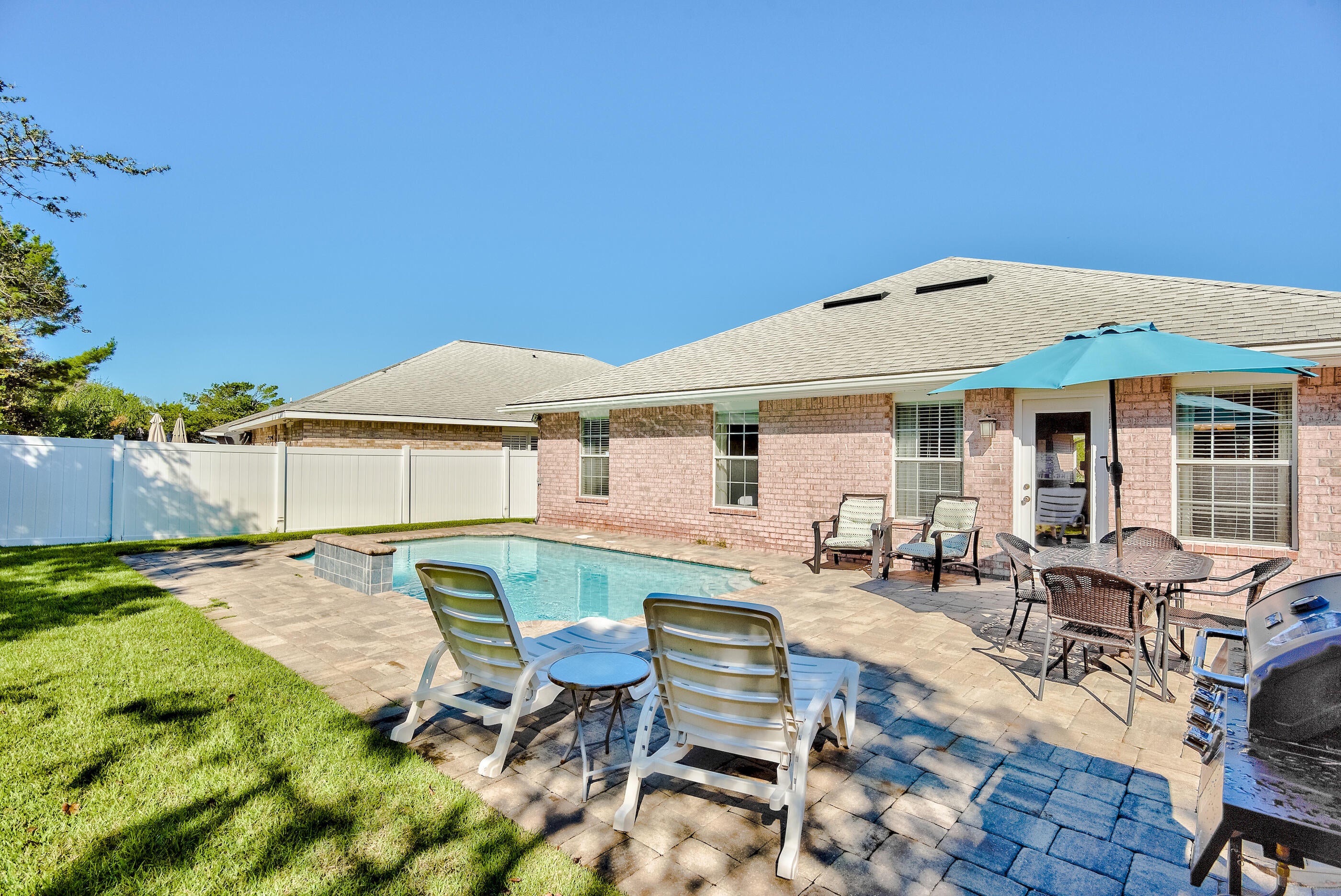 Looking for a Beach Home with a Private Pool?  Come see this one!  You'll love it!  All Brick 4BR/2BA home in the gated neighborhood of Paradise Retreat with easy access to a Private Beach just a short stroll away!  ''Salty Seas'' is a Beach Home in Miramar Beach with a Private Salt Water & Heated 12' x 22' Pool!  It is a Greek style pool with a bench at the deep end with extra jets simulating a spa!  The home is nicely updated with incredible rental history!  Make this your fully furnished, turnkey vacation rental home or come live and play from your private beach!  Furnished with 2 King Beds, 1 Queen, and 2 Full Beds, sleeping 10!  New AC in the Fall of 2020!  Tankless Gas Hot Water Heater 2018.  All Tile.  No Carpet!   Dimensions & other information should be verified.  Schedule your showing today!