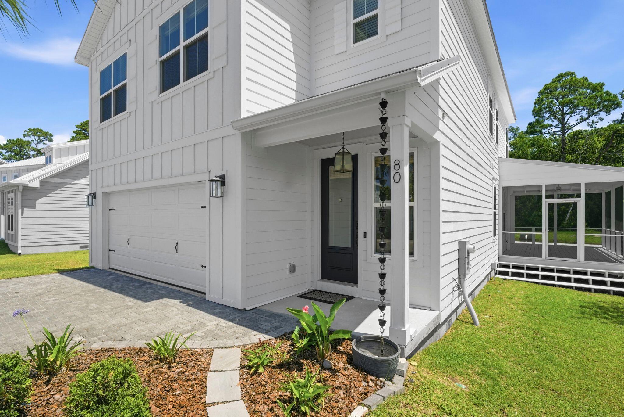 Motivated Seller! 80 Bayou Edge Landing is the kind of Santa Rosa Beach home that makes everyday living feel easy. Built in 2021, this 4-bedroom Key Largo plan sits in Daxton on the Bay, an intimate bayou-side community just minutes from the beach, Destin, 30A, dining, shopping, and boat-day logistics.

Inside, the home feels fresh and welcoming with 9-foot ceilings, fresh interior paint, Craftsman-style details, upgraded lighting, designer window treatments, and board-and-batten accents. The kitchen balances style and function with quartz countertops, gas cooking, upgraded cabinetry, pullout drawers, vertical tray storage, and thoughtful pantry organization. Smart-home features include a Ring doorbell, Ecobee thermostat, smart lighting controls, connected home integration, and Wi-Fi-enabled garage door access. Just beyond the main living area, the newly screened porch creates a seamless transition to outdoor living and offers a comfortable place to relax year-round. A tankless gas water heater adds everyday efficiency.

With four spacious bedrooms and elevated bathroom finishes, the home is well suited for full-time living, a second home, or a low-maintenance coastal retreat.

Daxton on the Bay is one of Santa Rosa Beach's best-kept secrets. With just 31 homes, private bayou access, a community pool, and a peaceful setting, it offers a refreshing alternative to the busier beachside neighborhoods while keeping everything that matters within easy reach Beach access close by. Bayou access at home. That is a strong combination.