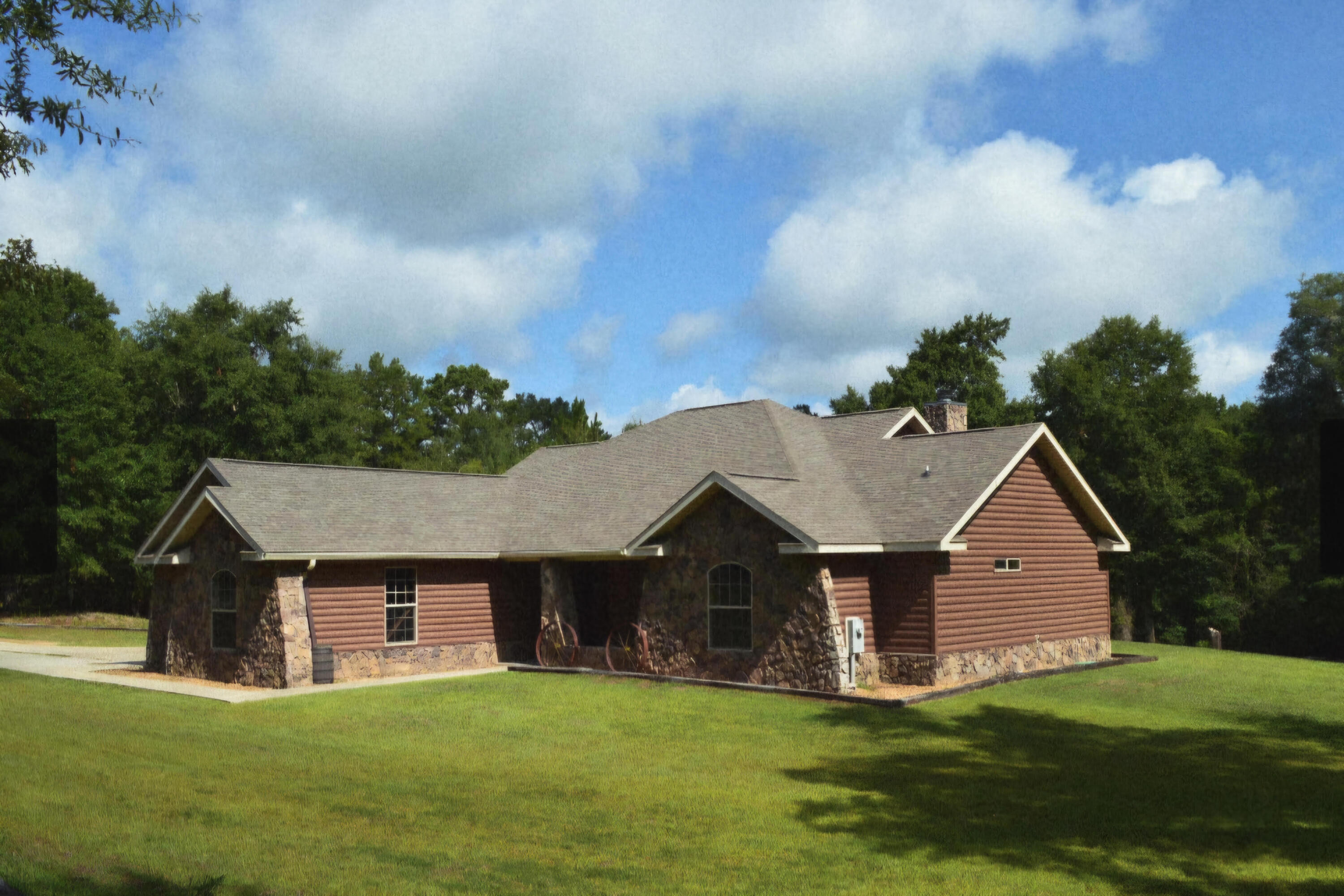 If you are looking for a home on 3+ acres with 3 bedrooms and 2 baths you found it!  Home features a large kitchen with tons of cabinets and counter-space and a great propane stove and oven, as well as a breakfast bar. Open living room with rich hardwood floors and a fireplace and mantle made from wood that came from an Alabama church built in 1902. Living room also features a trey ceiling. Views from living and kitchen off the rear screened porch allows for outdoor living. Primary bedroom is spacious and provides lots of natural light.