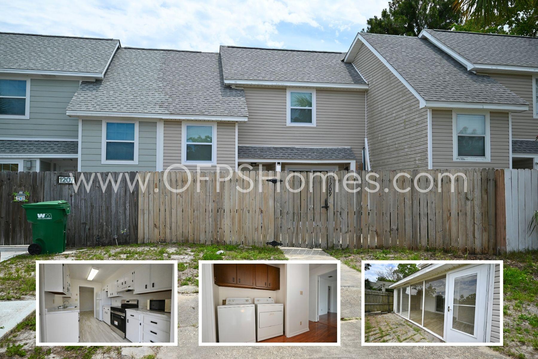 AVAILABLE NOW!! Updated 2-bedroom, 2.5-bathroom townhome offering approximately 1,404 square feet of living space in the heart of Destin.

Conveniently located near shopping, dining, grocery stores, gas stations, and just a short drive to Destin's beautiful white-sand beaches.

Recent updates include fresh interior paint, updated flooring throughout the main level, a brand-new stove, and brand-new matching sliding glass doors and windows in both the front and rear of the home. The spacious floor plan offers comfortable living areas, a functional kitchen with ample cabinet space, and an enclosed Florida room overlooking the backyard.

Both bedrooms are located upstairs with convenient access to full bathrooms. An AS-IS washer and dryer set is included for tenant use.

Enjoy easy access to everything Destin has to offer while living in a well-maintained and move-in-ready home. Schedule your showing today!

All applicants are required to complete an application on PetScreening.com regardless of if they own a pet or not. Applicants with an ESA are also required to complete the application.

* Fees Required once an application is approved include, but may not be limited to: Security Deposit, Non-Refundable Fees (cleaning and rekey), $20 Certified Mail Fee, and Pet Fees (when applicable). ** NO smoking. 600 minimum FICO credit score required in addition to meeting rental criteria. Pets allowed upon approval with a non-refundable pet fee and with a Petscreening.com report.