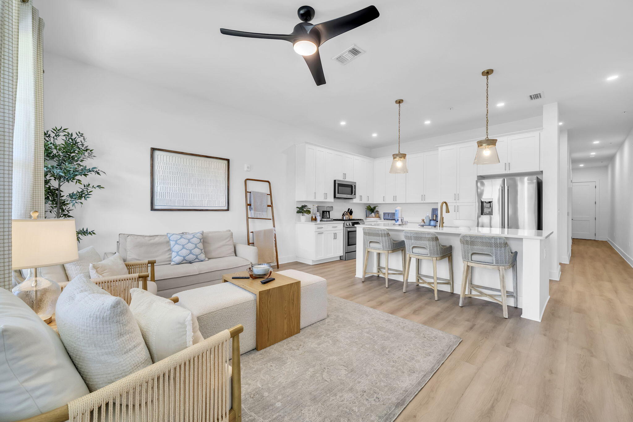 Unit 316 is a fully furnished 1-bedroom, 2-bathroom condo at The Grove at Seascape in Miramar Beach, completed in 2025 and upgraded with top-of-the-line furnishings and décor within the past year. Two full bathrooms in a one-bedroom floor plan is a genuine advantage, adding convenience for owners and guests alike.

At 955 square feet, the open living, dining, and kitchen space is built to impress. Ten-foot ceilings, LVP flooring, quartz countertops, a large kitchen island, Bosch appliances with gas cooking, and a spacious pantry set the tone from the moment you arrive. The private bedroom suite features an oversized closet with in-unit washer and dryer, and hallway bunk beds provide a bonus sleeping area that accommodates up to six guests total.

Ground-floor access opens directly to the landscaped grounds with no elevator wait. Positioned away from the pool area, the unit delivers a quieter setting without giving up the full resort amenity package. Within the 300-acre Seascape Resort, owners and guests enjoy a tropical lazy river, multiple pools including a zero-entry pool, an outdoor pavilion with a fireplace and gas grills, 2,000 feet of dedicated beach, golf, tennis, pickleball, water activities, fishing, on-site dining, and Topeka live concert events bringing nationally known artists right to the resort.

Located minutes from the Village of Baytowne Wharf and Silver Sands Premium Outlets, with Destin's Harborwalk Village a short drive west on Hwy 98. Monthly HOA dues cover gas, cable, internet, water, sewer, trash, grounds, security, and building insurance. Owners carry a separate interior policy. The Grove is short-term rental friendly with on-site management through Seascape and strong rental appeal throughout the year.

This gorgeous unit is the lowest priced one bedroom on the market in The Grove. Schedule your private showing today.