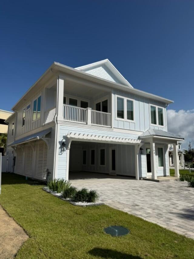 Price improvement of $50,000! Home is now complete, fully furnished, beautifully decorated and ready for short-term rental. Rental projection of $200 to $220 thousand annually. Discover this beautifully crafted coastal luxury home. Located on the highly desirable West End of Panama City Beach and just steps from the Gulfs most beautiful beaches. This 5- bedroom, 4.5- bathroom home spans two stories with parking for 6 vehicles and designed for both comfort and sophistication. The chef's kitchen is a true showplace, featuring upgraded stainless-steel appliances, including a French-door refrigerator, gas cooktop, dishwasher, and and wall/microwave combination oven. Custom 42' white shaker cabinetry, quartz countertops and a spacious walk-in pantry and a spacious breakfast island complete this gourmet space. The open design flows seamlessly to outdoor living with a 12'x24' private heated salt-water pool for year-round enjoyment. Additional highlights include, Gas Tankless hot water heater, Hurricane-impact rated windows, Durable metal roof, Hardie siding, 8' interior and exterior doors, 10' ceilings on both levels, a spacious game room that offers views of the pool, while multiple living areas provide plenty of space for entertaining. Conveniently located within walking distance to the pristine white-sand beaches, and just minutes to 30A, Pier Park shopping, dining, entertainment, and a short ride to the locale grocery store. This home is the perfect blend of luxury and convenience. Whether as a coastal escape or a high-yield vacation rental, this home presents a rare opportunity on the beautiful West End.