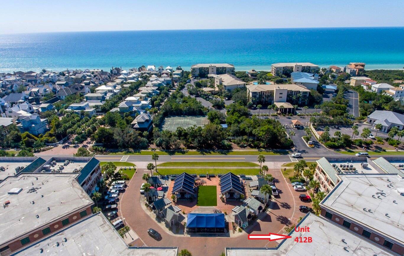 TOP FLOOR • GULF VIEWS • 3 BEDROOMS • WALK TO ROSEMARY & ALYS BEACH

Rarely does location, view and value come together like this on east 30A. This top floor, 3bedroom, 2 bath residence in The Village of South Walton offers Gulf views, deeded beach access and an unbeatable Seacrest location just moments from Rosemary Beach and Alys Beach.

The open living and dining area extends to an expansive private balcony overlooking the Gulf the perfect setting for morning coffee, sunset cocktails and relaxed coastal living. With 1,308 square feet and three bedrooms, there's plenty of room for family and guests, whether you're searching for a second home, primary residence or 30A investment property.

Top floor positioning means no neighbors above, elevated Gulf views and abundant natural light. Owners and guests also enjoy community pools, a hot tub, deeded beach access, plus dining and boutique shopping within The Village.

Park the car and experience 30A by foot or bike, with Seacrest, Rosemary Beach and Alys Beach all within easy reach. For buyers seeking Gulf views, three bedrooms and a premier east 30A location without the price point of neighboring luxury communities, 412B is an exceptional opportunity. On-site dining and boutique shopping add convenience to the luxurious lifestyle. Just a short stroll away, Rosemary Beach and Alys Beach offer world-class shopping, dining, and entertainment. Whether you're searching for a serene second home or a stylish primary residence, this exceptional property delivers affordable luxury in one of 30A's most sought-after locations. Don't let this incredible opportunity to own a piece of paradise slip away!