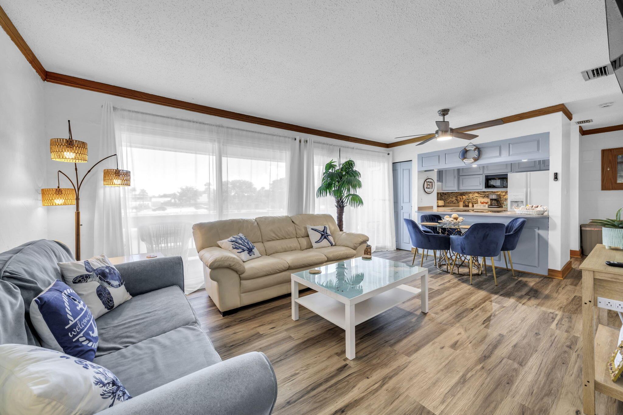 Lake Views, Proven Rental Income, Close to the Beach, Amenities & Turnkey Ease -WOW-  Wake up to peaceful views, coffee in hand, and a front-row seat to the daily show of turtles, ducks, & the fountains dancing water spray from your private balcony. Beautifully decorated and sold fully furnished, this condo is ready to enjoy, rent, or do both--with all appliances plus a washer and dryer already in place. An active VRBO rental and proven rental history are already established, giving you the opportunity to step in and start generating income from day one.
And when you're ready for some beach time, you're only 0.8 miles from public beach access and minutes from the sugar-white sands, local restaurants, shopping, entertainment, and endless outdoor fun. But you may find yourself spending more time at Gulf Terrace than you expected! This pet-friendly community offers 3 swimming pools, including a heated pool, a large dog park, 2 tennis and pickleball courts, EV chargers, BBQ grills, picnic areas, and a beautiful lake with a fountain where fishing is welcome on a catch-and-release basis. Two gated entrances--one from Highway 98 and another from Airport Road--make coming and going a breeze, while free parking includes spaces for boats, trailers, and golf carts. And for an added bonus, the property is located outside the flood zone.
Whether you're looking for a full-time residence, a beach getaway, or an investment property that already has a rental history, this one brings together the features buyers are looking for: lake views, convenient beach access, resort-style amenities, turnkey furnishings, and established short-term rental income. This is one you'll want to see in person--the views, décor, and overall feel simply don't come through in photos. Schedule your private showing and come see what makes this one stand out!
