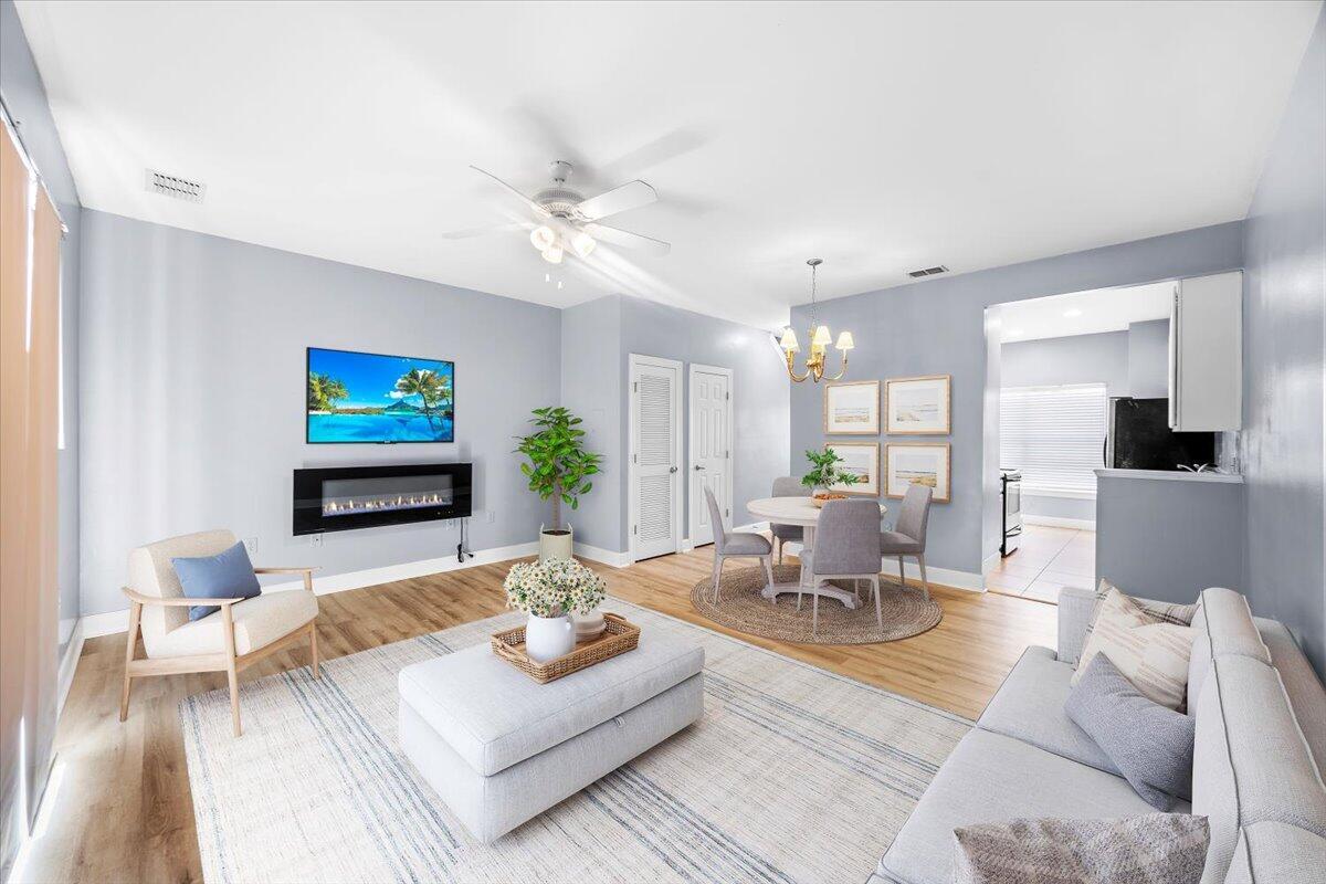 The Palms of Freeport offers many amenities including a pool and pool house!  Two assigned spots and additional overflow parking. Schools, self-storage and shopping nearby! Recently painted and showcasing brand-new flooring throughout, this charming townhome in is completely move-in ready. The first floor features a spacious living area with a sliding glass door that opens to a private deck, along with a dining area, kitchen, half bath, and generous storage closet. With no carpet anywhere, this home is both low-maintenance and stylish. The community have been refreshed with new fencing throughout and the addition of a dog park. Upstairs, you'll find two large bedrooms with plenty of closet space, including a primary suite with dual closets. The second floor also offers two full bathrooms and washer/dryer are included for added convenience!

Ideally located just minutes from Publix, shopping, and dining and only a 15-20 minute drive to the white-sand beaches of 30A this home is perfectly located for all your.