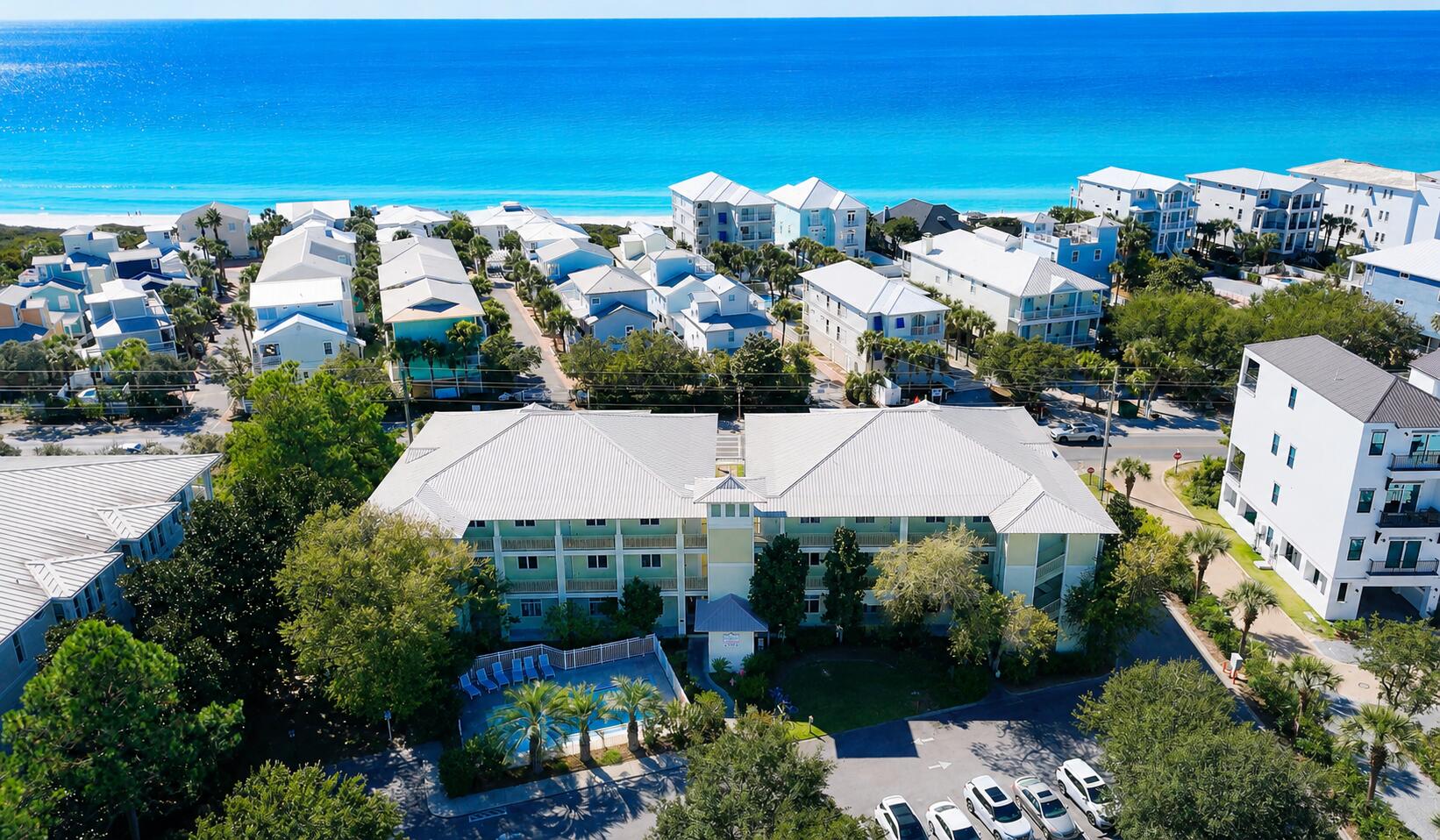 THE PERFECT BEACH CONDO, PRICE IMPROVEMENT! Located in the heart of 30A in the sought-after Grand Isle Condominium, Seagrove Beach just 1.7 miles east of Seaside along Scenic Highway 30A. This beautifully updated one-bedroom, two-bath residence offers the ideal blend of coastal style, and prime location, perfect as a primary residence, second home, or investment opportunity.Wake up to the energy of 30A on your private balcony. Enjoy the deeded beach access directly across the street, then spend your days biking, dining, and exploring all that Seagrove and Seaside have to offer. Grand Isle's unique mixed-use setting has The Perfect Pig restaurant and boutique shops right downstairs, creating a true 30A lifestyle.,This premier condo is just steps from the beach and moments from everything