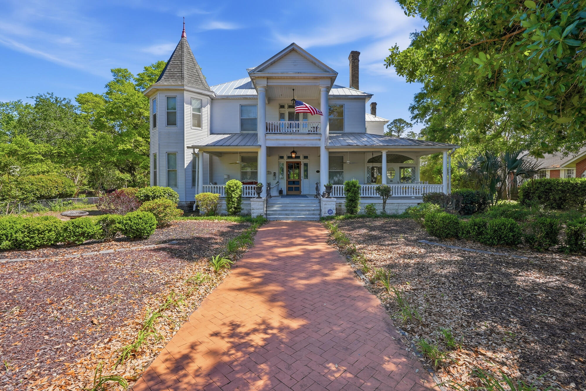 This stunning Victorian residence, located in the heart of the DeFuniak Springs Historic District, offers a rare combination of historic elegance and modern updates. Built in the early 1900s by Wallace Bruce, founder of the Florida Chautauqua, the home was designed to host visiting dignitaries and is listed on the National Register of Historic Places. The current homeowner has invested over $350,000 in renovations, including but not limited to 
• New metal roof (2025) 
• 2 new HVAC systems (2018)
• Back porch addition with mini-split 
• Third floor conversion into a guest suite with living area, sleeping area, full bath, and mini-split A/C (2022)
The meticulous design and high-quality restoration make this home one of the most desirable in DeFuniak Springs.  By appt. 24 hours' notice