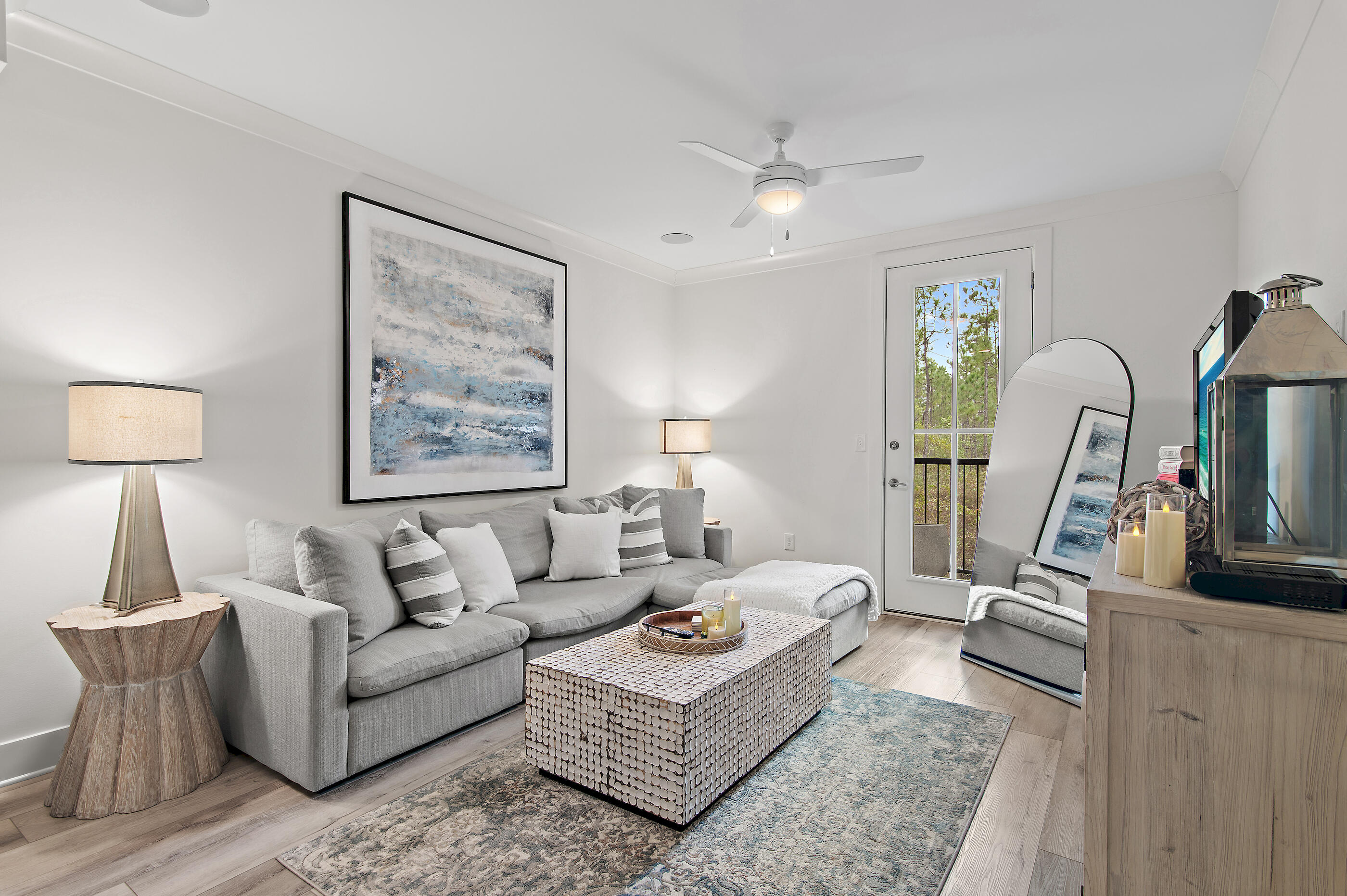 Welcome to Pinewood 30A Condos, your serene coastal retreat along Florida's Emerald Coast. Conveniently located near the sugar-white sands of 30A, boutique shops, and popular local dining.
Located close to the best that 30A has to offer, you can explore nearby beaches, local wine bars, cozy cafés, and intimate seaside restaurants, all just minutes away.
This 1-bedroom, 1-bathroom condo is full furnished and features a screened-in balcony with a serene view of the Port Washington forest, creating a peaceful atmosphere. Inside, you'll find a king-sized bed, a desk with a chair, ample counter space, and a dining table with four chairs. The condo also includes a large-screen TV, a fully equipped modern kitchen, and a comfortable living room.