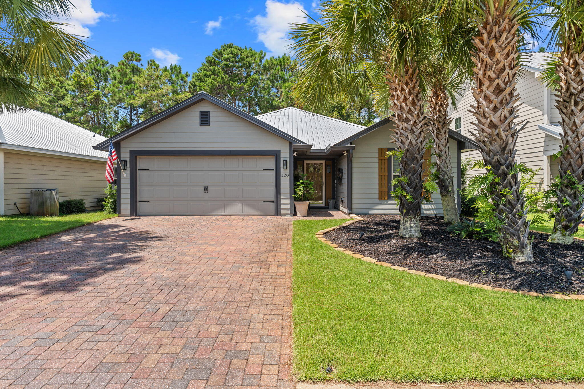 !!! MOTIVATED SELLER. BRING ALL OFFERS !!! Located in the desired neighborhood of Eagle Bay, perfectly positioned between the white sandy beaches of 30A and walking distance to the Choctawhatchee Bay, offering access to fishing, paddle boarding, or launching a boat at the nearby shallow water launch. This well-maintained 3-bedroom, 2-bath home offers the perfect blend of comfort, privacy, and convenience. The thoughtfully designed split-bedroom floor plan features a master bedroom with an en suite bathroom and walk-in shower, while two guest bedrooms are situated on the opposite side of the home, providing privacy for family and visitors alike. The living area features a fireplace, creating a warm and welcoming space for relaxing or entertaining. Step outside to enjoy the fully fenced backyard featuring pet-friendly artificial turf and a screened-in gazebo perfect for outdoor dining and entertaining. The garage includes an added 6' x 12' temperature-controlled room that offers flexibility for use as a home office, art room, or additional storage. Please see the documents section for a complete list of upgrades and improvements. Enjoy the convenience of neighborhood amenities, including a restaurant, offering a public pool, just steps away. Ideally located minutes away from Sacred Heart Hospital, Grand Boulevard's shopping, dining, and entertainment, and 30A, this home is a wonderful opportunity to enjoy the relaxed coastal lifestyle of Santa Rosa Beach.
