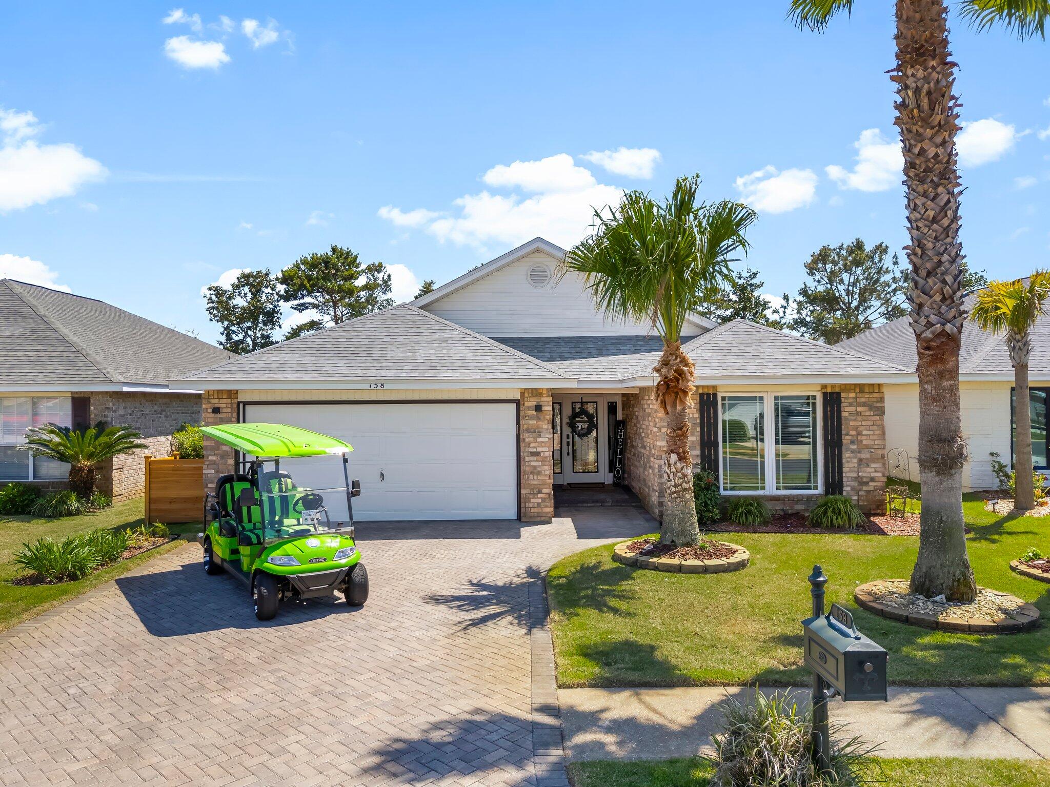 Turnkey Gulf Coast Investment with Proven Income! Welcome to Emerald Escape, a beautifully updated home offering the perfect combination of investment potential and coastal living. Already boasting over $108,000 in 2026 bookings with nearly half the year still remaining, this successful short-term rental is ready to continue producing income from day one. Prefer to keep it for yourself? It also makes an incredible primary residence or vacation getaway!
Major updates include a new roof (2023), new front and back doors (2024), high-impact casement windows (2019), Rinnai tankless water heater (2018), HVAC (2018), brick paver driveway and front entrance (2016), and an expanded patio overlooking the fully fenced backyard.
Inside you'll find crown molding throughout, stacked stone accents, fresh paint, updated ceiling fans, a beautifully remodeled primary bath with a tiled shower and whirlpool tub, an updated guest bath, and a refreshed kitchen featuring stainless steel appliances and a tile backsplash.
Perfectly situated between Highway 98 and Scenic Gulf Drive, the community offers convenient access from both the north and south, placing you just minutes from the Emerald Coast's sugar-white beaches, shopping, dining, and entertainment.
Whether you're searching for a high-performing vacation rental or your own slice of paradise, Paradise Retreat truly checks every box!
GOLF CART IS A RENTAL AND NOT INCLUDED.