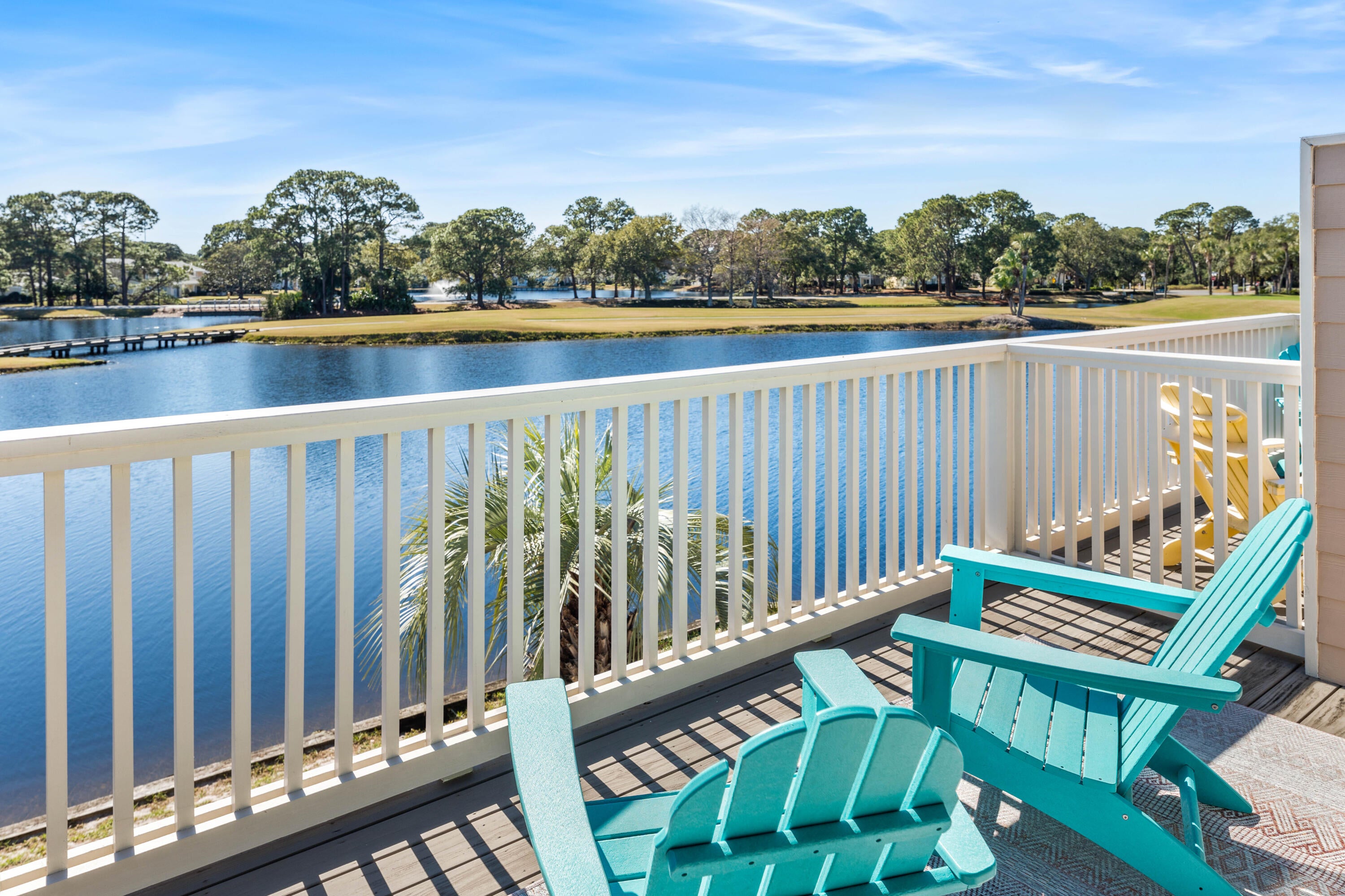 Experience luxury coastal living in this coveted top-floor corner residence overlooking the Links Golf Course, with breathtaking panoramic lake and golf course views. Wake up to spectacular sunrises and unwind with vibrant sunsets, all while enjoying refreshing coastal breezes from this exceptional retreat.
Beautifully updated with plank flooring, fresh designer paint, and stylish furnishings, this residence offers an open-concept floor plan that showcases picturesque water views from the kitchen, dining, and living areas. The well-appointed kitchen features granite countertops, stainless steel appliances, and two convenient breakfast bars, making it ideal for entertaining or casual dining.
The spacious primary suite is filled with natural light and offers tranquil partial water views, creating the perfect place to relax after a day on the course or at the beach.
Ideally situated in a peaceful setting, this beautifully appointed getaway offers the perfect combination of comfort, elegance, and an unbeatable vacation location.