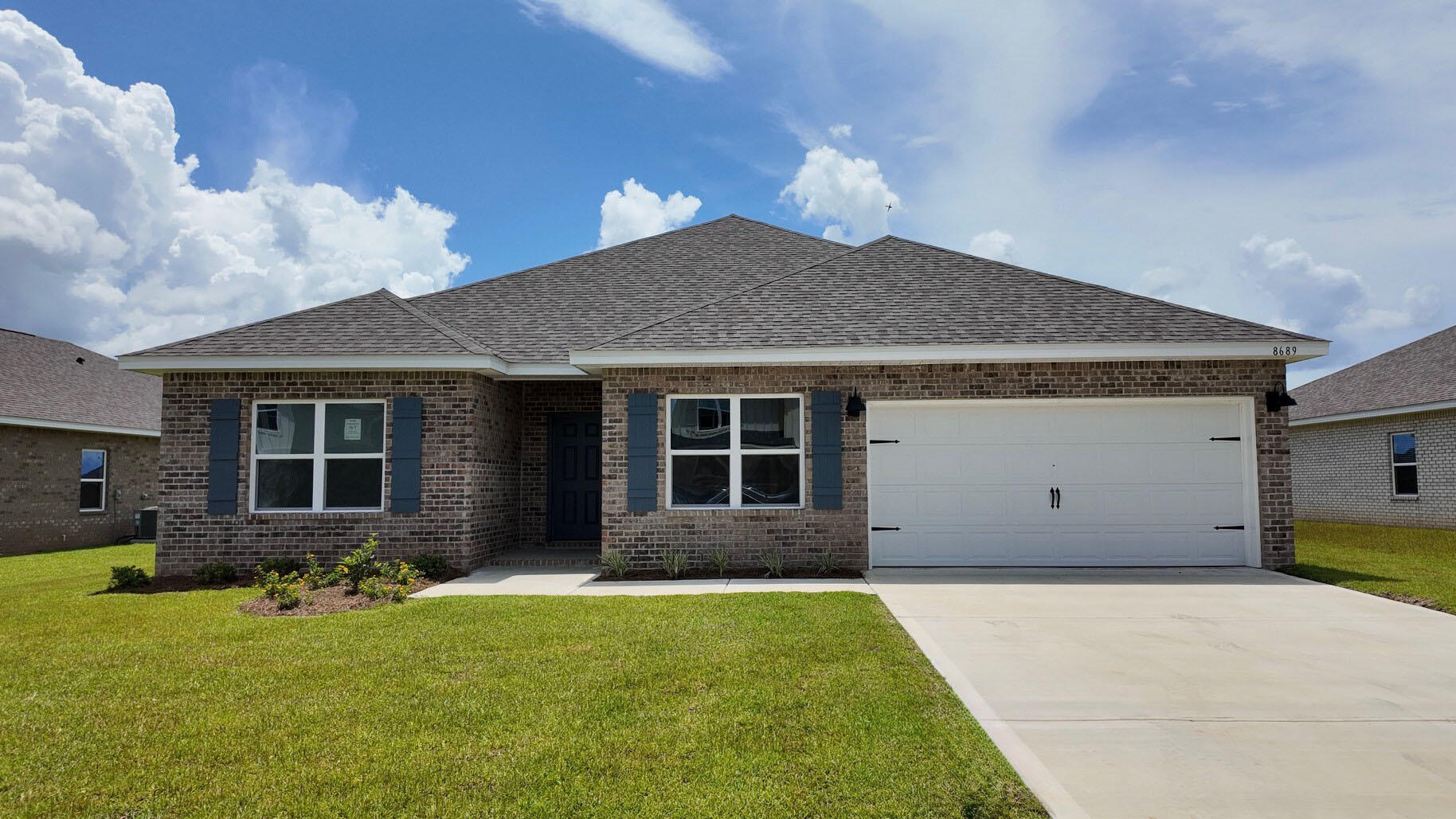 Discover The Finn in Plantation Woods! Fabulous open design Finn Floorplan features 5 beds, 3 baths, covered patio, and a 2-car garage. Well-designed kitchen features: GORGEOUS stone counter-tops, stainless appliances, lg. island, smooth-top range, built in microwave, quiet dishwasher & pantry. Nice breakfast nook & separate dining. Striking wood look flooring & plush carpet in bedrooms. This home includes the ''Smart Home'', connect package that provides several convenient Smart Devices you will enjoy. Fabric Hurricane window and door protection is also included. Call or text 8507495832 to schedule a tour today! ALL LISTING pictures, colors, features, and size may vary. Square footages are approximate.