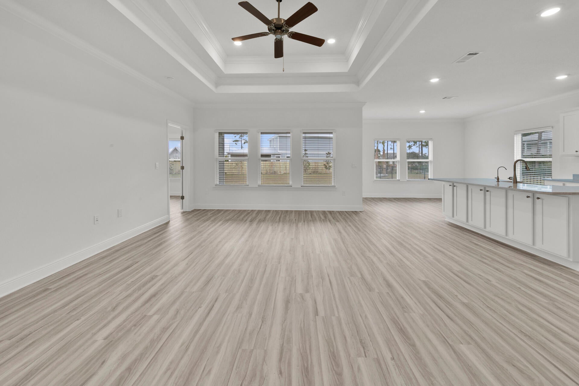 Looking for a rental close to the bay and with a large backkyard? This is the one! The living room is the central point of this floor plan and is open to a large eat-in kitchen with quartz countertops and an under-mount farmhouse sink in the center island and a large pantry. Appliances include a smooth top range, dishwasher and microwave. Just off the living room you will find the master bedroom  overlooking the back yard. The main bath has a dual sink vanity with quartz countertops, tiled shower with glass door, a large soak tub, and a walk-in closet. The neighborhood boasts a dock where you can put in your paddleboard or kayak and enjoy the water.