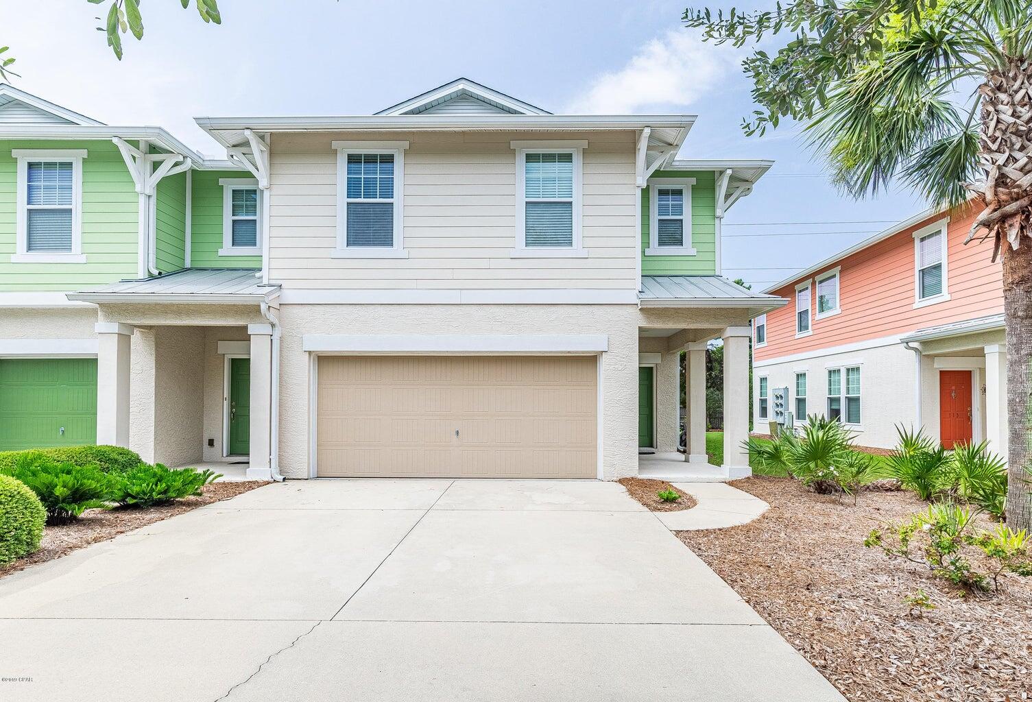 Come and LIVE WHERE YOU VACATION  in this beautiful END UNIT Townhome ! This concrete block-built home is in the ''highly sought ''after WEST END of PCB and less than a mile to our Sugar Sand and Emerald Waters. Positioned near the front entrance makes this home perfect for getting to and from all the attractions that are year-round here in Panama City Beach. 
This home has low utility bills with energy efficient hurricane rated windows plus a New Roof in 2023. This is a second home for seller and has been well maintained. With it's open atmosphere entertaining is a delight! The kitchen is designed with soft close cabinets, granite counters and beautiful tile back splash! Eat in Breakfast bar makes serving a breeze. Nice green space on back patio ! Buyer to verify details. Check out the unique travertine tile works throughout the home on walls, inside ½ bath and cascading up the staircase. Upstairs an additional lounge area or family room. And all bedrooms are conveniently located upstairs along with your laundry room. 
The large primary suite comes with a oversized walk-in closet and custom shelving that makes getting ready super easy. The ensuite bath sports double vanity, walk in shower and garden tub made for relaxing after a day at the beach!
Don't miss out on this opportunity to own this one with a 2 car garage and extra parking spaces for visiting guests. And no need to worry about yard work as the HOA takes care of landscaping, termite control plus annual power washing of building. Leaving you time for a day at the beach!
Call your favorite Realtor today to schedule a showing. All details to be verified by buyer.