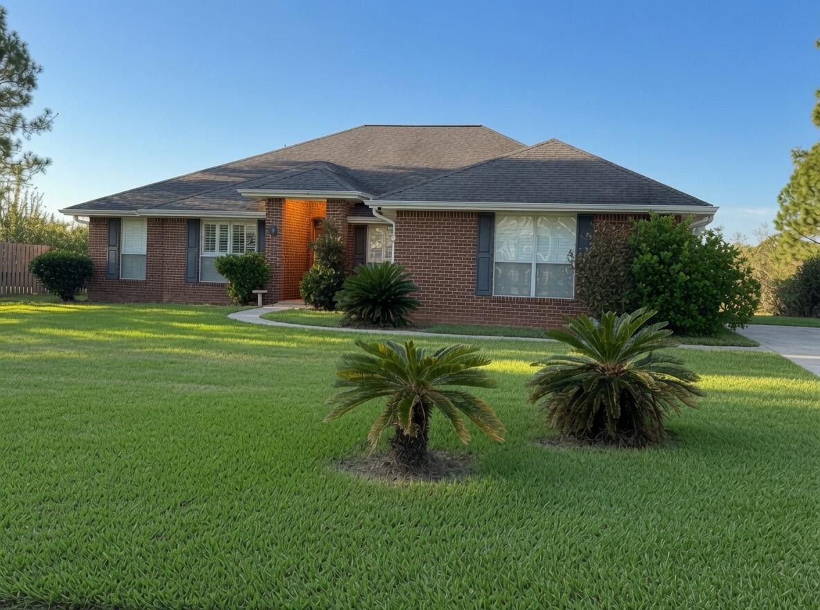 Highly desired Driftwood Estates community! Known for its larger lot sizes and proximity to both the bay and Gulf beaches, this home sits on 0.57 acres and features an open floor plan with tile flooring throughout, plus a bright glass-enclosed sunroom that provides additional flexible living space.
Behind the property sits the neighborhood park, complete with a paved track, tennis and basketball courts, and playground. This offers serene open green views from the backyard and a peaceful backdrop just across the lake.
The master suite serves as a private retreat, featuring an oversized bathroom with his-and-hers vanities, a separate walk-in shower, a jetted tub, his-and-hers closets, and a linen closet. The formal dining room has been converted into a playroom or nursery area. Plenty of space for everyone!
Roof and water heater are original to the home, price reflects these components. Bring your personal touches and updates to this excellent opportunity for a primary residence, second home, or long-term investment in one of South Walton's most established communities!
Images shown have been AI-enhanced for better visualization.
Call or text Ashley for showings 
850-814-9353
Agent is related to seller
