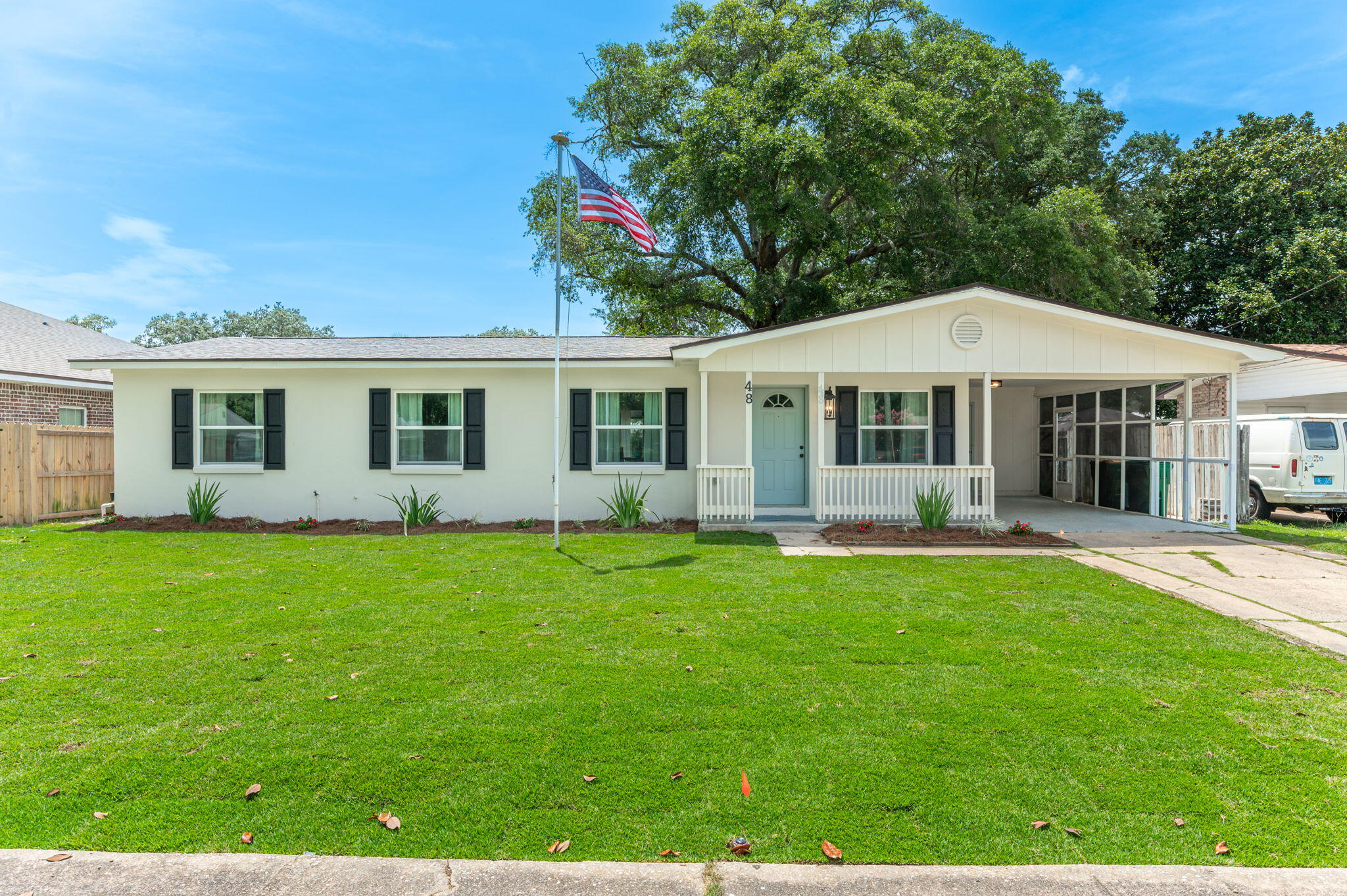 Welcome to this beautifully renovated home in the heart of Fort Walton Beach! Completely updated and truly move-in ready, this charming property offers the perfect combination of modern finishes and everyday comfort.
Nearly every major component has been replaced, including a new roof, new air conditioning system, new windows, and updated electrical, providing peace of mind for years to come. New well & sprinkler system. New turf. Inside, you'll find all-new flooring, custom wood cabinetry, elegant granite countertops, and a full suite of stainless steel appliances, creating a stylish and functional kitchen that's ready for daily living or entertaining. The spacious utility/laundry room offers excellent storage and convenience, while the covered carport provides protected parking. Step outside to enjoy the large, fully fenced backyard. Conveniently located near schools, shopping, dining, parks, and the beautiful Emerald Coast beaches, this turnkey home is an exceptional opportunity for anyone looking for a low-maintenance home in a prime Fort Walton Beach location. Don't miss your chance to own this thoughtfully renovated gem!