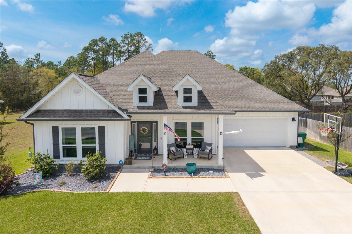 Welcome to this beautifully upgraded and move-in ready McKenzie floor plan, offering 5 bedrooms, 3 bathrooms, and a versatile bonus room perfect for a home office, flex space, or additional living area.

This home features an open and spacious layout with elegant finishes throughout, including trey ceilings, a formal dining area, and durable EVP wood-look flooring in the main living spaces with comfortable carpet in the bedrooms. The kitchen is designed for both function and style, showcasing granite countertops, a large island with bar seating, stainless steel appliances, a smooth-top range, built-in microwave, quiet dishwasher, and a generously sized pantry.

The primary suite offers a relaxing retreat with a double vanity, granite countertops, undermount sinks, a garden tub, and a separate 5-foot shower.

Since purchase, the home has been significantly upgraded beyond builder-grade finishes. All interior surfaces--including closets--were professionally painted in 2023, creating a clean, modern feel throughout. Smart and convenient features include motion-activated lighting in the laundry room, pantry, closets, and primary bathroom water closet.

Step outside to your private backyard oasis featuring a custom saltwater pool (installed 2023) with a tanning ledge, LED lighting, and depths ranging from approximately 3 to 6 feet. The pool is surrounded by extended concrete decking, offering ample space for entertaining and relaxation. A robotic pool vacuum (approx. $1,500 value) conveys with the sale.

Additional exterior and functional upgrades include:

Epoxy-coated garage floor and back patio, fully painted garage with ceiling-mounted storage rack, irrigation system, security system with coverage on all doors and windows (ADT), and durable Hardie exterior for long-lasting curb appeal

The backyard also includes a dual-loft storage shed that conveys with the property.

Located in the fast-growing North Crestview area, this home offers both modern upgrades and everyday functionality, making it an exceptional opportunity for buyers seeking more than standard new construction.

All descriptions and dimensions are believed to be accurate, but if important, are to be verified by buyer.