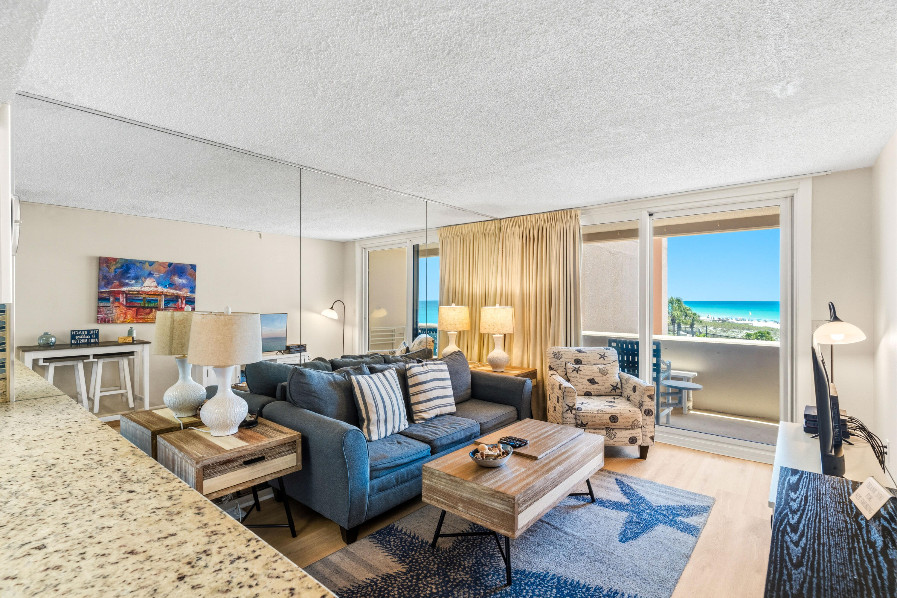 Discover serene Gulf views from this beachfront condo at Jetty East, ideally situated on Holiday Isle off Gulf Shore Drive in Destin. All new LVP flooring installed in May 2026. in this 1-bedroom gem offers direct access to the sandy shores, making it a prime choice for those seeking an affordable yet lucrative vacation rental opportunity. Enjoy robust rental income with the added benefit of resort-style amenities, including a private beach, pool, expansive grilling pavilion, and courts for tennis and pickleball--all without the hustle and bustle of a busy highway nearby. Revel in the convenience of being just moments from the action, with the luxury of retreating to peace and quiet. Recently updated, featuring a modern kitchen and new furniture as of November 2021.