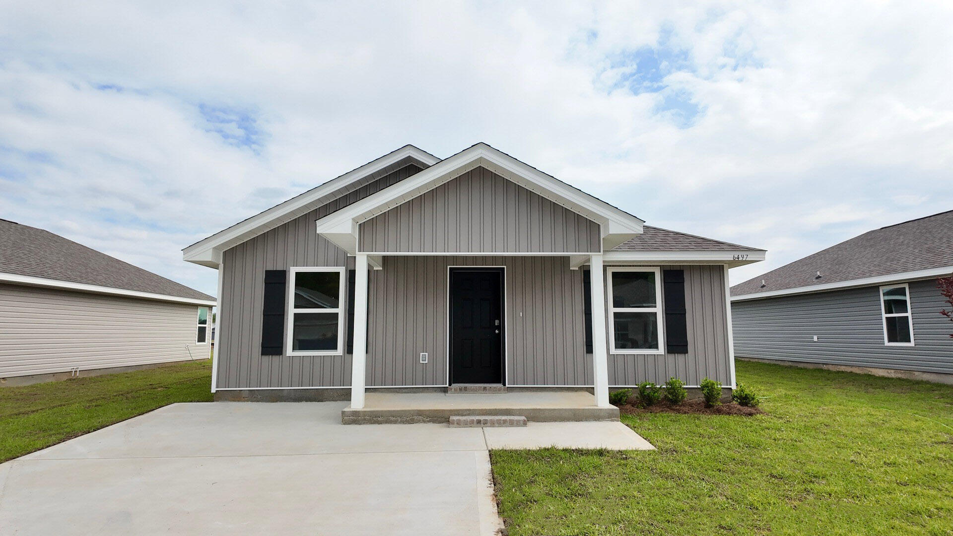 The Rivers Cove community offers residents: Gorgeous Community Pool, Community Center and a nice Community Playground.  The new 'CALLAWAY' floorplan is a charming Florida cottage style home with no wasted space, a desirable open design for relaxed living. 3 bedrooms and 2 bathrooms. Easy care beautiful wood-look flooring, delightful kitchen with stainless appliances, quiet dishwasher, smooth top range, built in microwave and pantry. Also included is Fabric hurricane door/window protection and a Smart Home 'Connect' system with several convenient Smart Home Devices you will enjoy. ALL LISTING pictures, colors, features, and size may vary. Square footages are approximate.