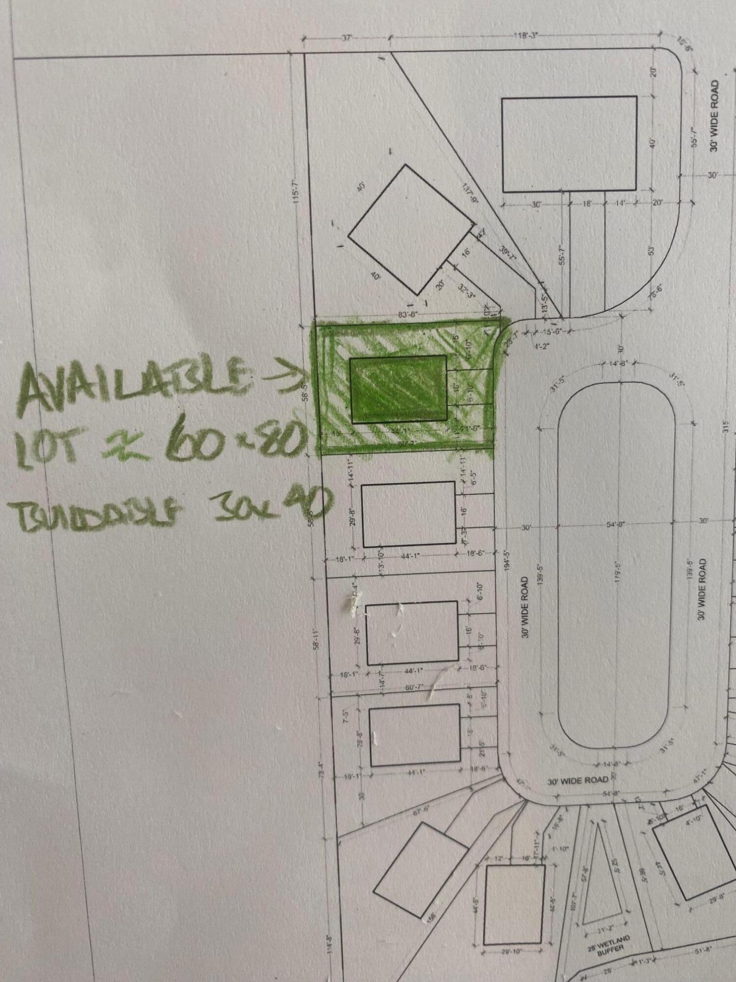 This listing is for a lot #3 (identified in photos as green and available) to build a garage-oriented residence as part of a developing project. Preliminary meetings with county have given green light to this project.  Final layout TBD after civil engineering process finalize.  Zoning allows for 2 lots per acre and a neighborhood commercial section. total property is 10.83 acres which includes uplands and wetlands in the back of the property. Current Owner has worked on plan for premium car garage concept with neighborhood commercial district. 
Building Designs to be approved, with generous range to allow owner creative range. Multiple lots or sections available. Photos of building is an example of what will be allowed to be built.  Some site work contribution may be required. At this phase of project, conventional financing may not be available, Budget your plan to allow for building cost and finishes or buy and hold with no build out time requirements.
