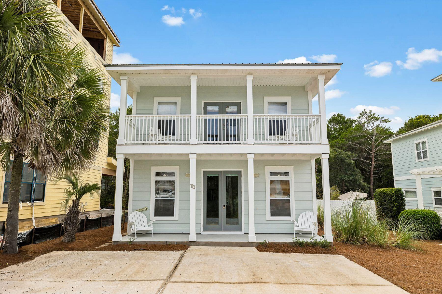 Positioned south of 30A in one of Seagrove Beach's most sought-after locations, this thoughtfully updated coastal home places the beach, dining and the best of the Emerald Coast lifestyle within easy reach. Offered fully furnished and turn-key ready, the property presents an exceptional opportunity as a primary residence, second home or investment property.
Inside, the light-filled living spaces are designed to bring family and friends together. The open-concept kitchen, dining and living areas flow seamlessly, creating comfortable gathering spaces that feel both spacious and inviting. Two primary suites -- one on each level -- provide added privacy and versatility, while two additional guest bedrooms and a first-floor powder bath accommodate family and visitors with ease. Additional features include a central vacuum system for added convenience and ease of maintenance.
Over the past two years, the home has undergone a comprehensive refresh. New wood laminate flooring extends through the downstairs living areas, staircase and upper hallway, while new carpet adds comfort to all three upstairs bedrooms. Fresh interior paint, including all cabinetry, and newly completed exterior painting create a crisp coastal aesthetic throughout. Additional upgrades include deck repairs and refinishing, replacement fence boards, a new front entry door, updated exterior door hardware, a new backyard gate and a recently installed washer and dryer.  A 50-gallon electric water heater was replaced in 2021, complementing the home's ongoing care and maintenance.
Outdoor living is equally inviting. The private backyard retreat features a swim spa perfectly positioned against a protected nature preserve, creating a peaceful and secluded setting for relaxation, exercise and entertaining. The preserve behind the home carries restrictions on future development, helping preserve the natural surroundings, privacy and green space for years to come.
The location offers exceptional access to the area's most treasured outdoor amenities. The beach is easily reached on foot via the Ramsgate beach access, while additional parking for vehicles and golf carts is available nearby. Just a short walk away, Eastern Lake--one of South Walton's rare 62-acre coastal dune lakes--provides opportunities for kayaking, canoeing, paddle-boarding and fishing. Its calm, shallow shoreline creates an ideal setting for children to play and explore the unique coastal environment.
Beyond the property, some of 30A's most beloved destinations are just minutes away, including Seaside, Alys Beach, Rosemary Beach and Greenway Station. Whether enjoying a morning bike ride to the beach, an afternoon exploring local boutiques or an evening at a favorite restaurant, this location makes it easy to enjoy everything that makes Seagrove Beach such an enduring favorite.