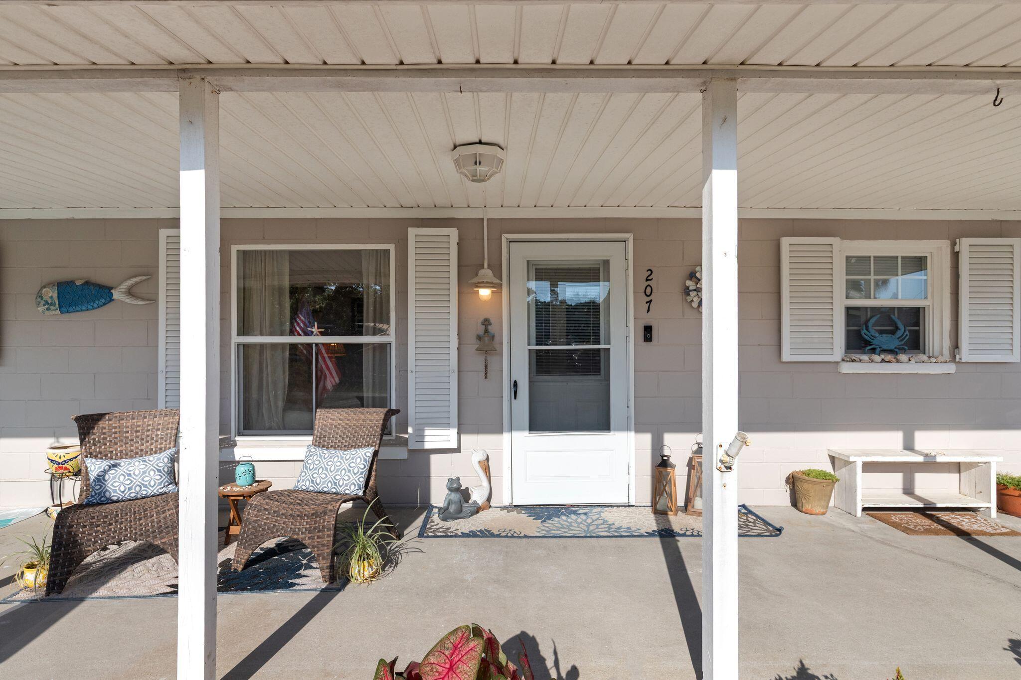 Welcome to your slice of paradise on the highly sought-after west end of Panama City Beach! Just one block from the sugar-white sands and emerald waters of the Gulf, this beautifully updated 3-bedroom, 2-bathroom home offers the perfect blend of coastal charm, modern upgrades, and the laid-back Florida lifestyle.

Step inside to discover a bright, inviting interior featuring fresh interior paint, updated hardware throughout, and an updated kitchen with beautiful quartz countertops, tiled backsplash and an oversized farmhouse-style sink The open, functional layout flows effortlessly into a spacious sunroom overlooking the backyard, creating the perfect space to relax with your morning coffee or unwind after a day at the beach.

The primary suite is a true retreat, featuring a stunning bathroom that has been completely remodeled from the ground up with stylish, high-end finishes and thoughtful design.

Outside, you'll immediately notice the home's fresh exterior paint, enhanced curb appeal, and beautifully refreshed landscaping with decorative rock accents. Your private tropical oasis features a sparkling in-ground pool, lush landscaping, generous outdoor living space, and a covered patio perfect for grilling, dining, or enjoying warm Florida evenings. Whether you're hosting pool parties or simply soaking up the sunshine, this incredible backyard is designed for making memories.

This home has also been thoughtfully updated with a brand-new HVAC system,