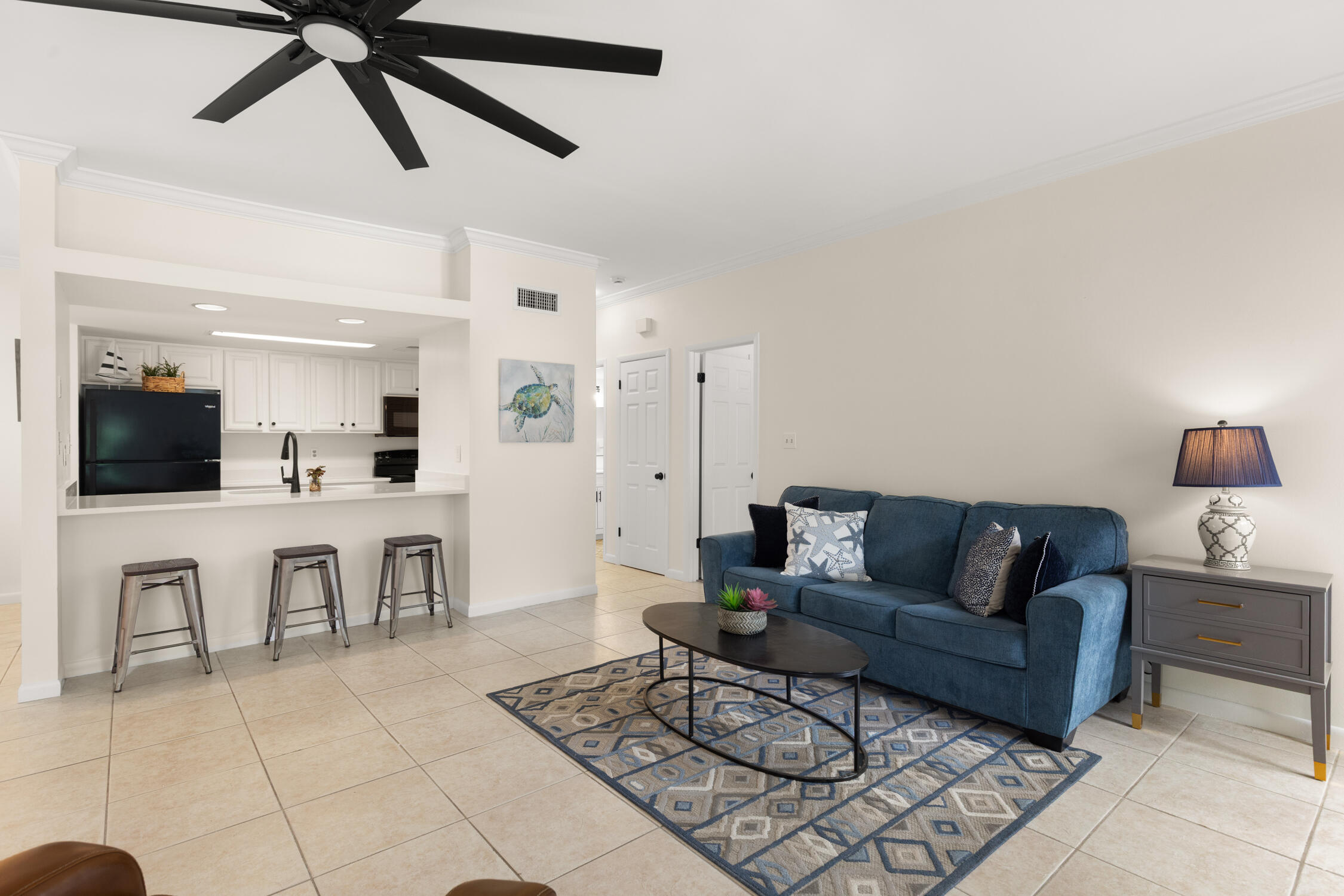 Ground-floor 1BR/1BA condo located on the east side of the building, just steps from the pool. This beautifully updated Destin condo offers easy, no-stairs entry, brand-new interior paint, quartz countertops, new bedroom closet doors, a separate dining area, breakfast bar, tile flooring in the kitchen and bath, and a stackable washer and dryer.
This condominium is approved for VA financing and is eligible for FHA Spot Approval, offering expanded financing options for qualified buyers.
Enjoy a quiet, low-density setting in an 8-unit community - perfect as a primary residence, second home, or income-producing investment property. The investor-friendly location makes this an excellent opportunity.
Conveniently located across from the bay and just 2.5 miles from Henderson Beach State Park, with easy access to public beach access, shopping, dining, and the new Publix.
Recent building updates include a full exterior repaint and a new 30-year metal roof (2024), providing added value and low-maintenance ownership. VA buyers may qualify for 100% financing. Condo may be eligible for FHA spot approval.
A rare opportunity and one of the best values in Destin for a ground-floor, move-in ready condo.