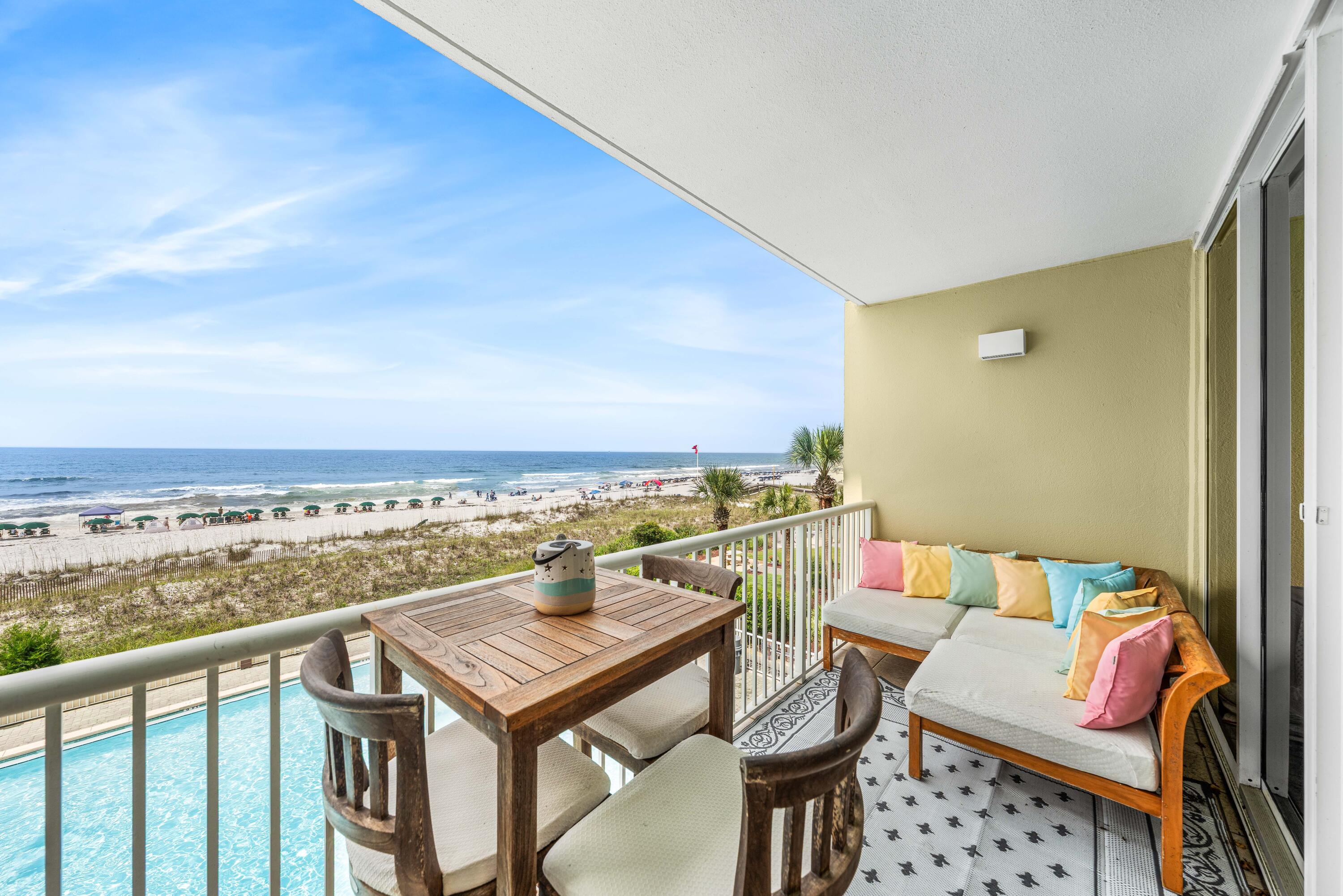 Welcome to Waters Edge 309, a beautifully renovated Gulf-front condo at Waters Edge Resort on Okaloosa Island. Perfectly positioned on the third floor, this spacious 2-bedroom, 2-bath condo offers breathtaking views of the Gulf of Mexico and is just steps from the soft white sand and emerald-green water that make the Emerald Coast so special.
Offering 1,231 square feet, this thoughtfully designed floor plan features 9-foot ceilings and an additional flex space with barn doors that could be used as a bunk area, office nook, or extra sleeping space. The condo was renovated in 2019 with updated countertops, new appliances, new flooring, and more, creating a fresh coastal feel that is move-in ready and rental ready.
Waters Edge is one of Okaloosa Island's most popular beachfront resorts, known for its expansive 5,000-square-foot pool, large pool deck, covered parking for owners and guests, fitness center located on the second floor, charcoal grills, and outdoor gathering areas. Beach service is available March through October, making days by the Gulf even easier. Owners and guests also appreciate the quieter stretch of beach, with Santa Rosa Boulevard dead-ending to the west, helping create a more peaceful and relaxed setting. Enjoy morning coffee or evening sunsets from your private balcony, spend the day by the pool or beach, and take in everything this Gulf-front location has to offer. Located at 590 Santa Rosa Boulevard, Waters Edge offers direct Gulf access while still being close to dining, shopping, entertainment, Fort Walton Beach, and Destin. Whether you are looking for a personal beach retreat, a second home, or a strong rental opportunity, Waters Edge 309 offers the ideal combination of location, views, updates, amenities, and rental potential.